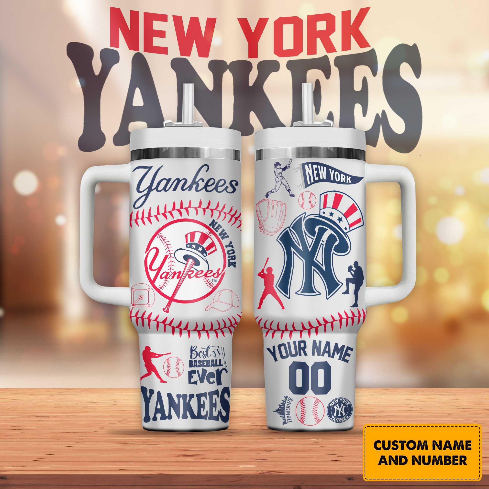 New York Yankees MLB Custom Stanley Cup 40 oz 30 oz Tumbler With Handle