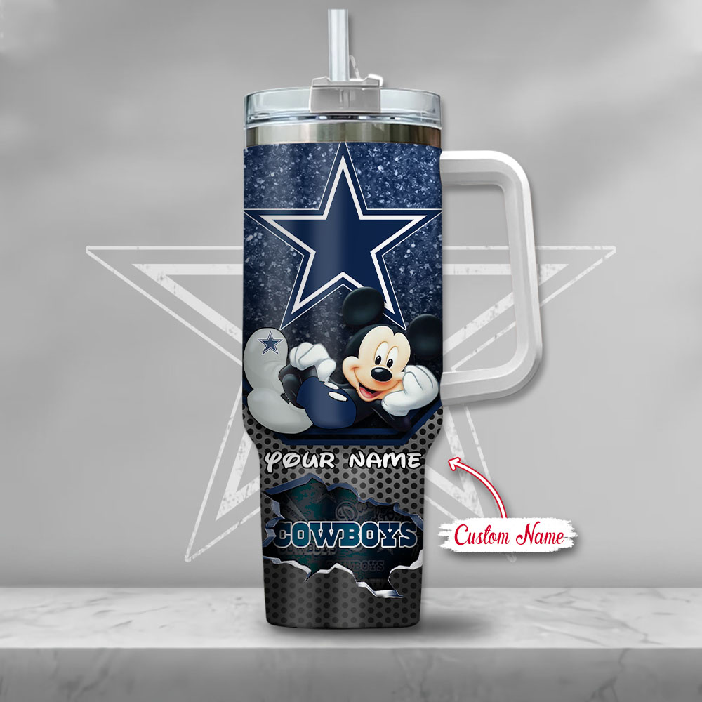 NFL Dallas Cowboys Mickey Mouse Custom Stanley Cup 40 oz 30 oz Tumbler With Handle