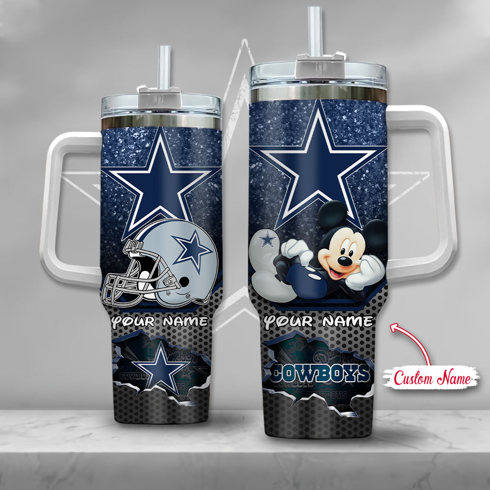 NFL Dallas Cowboys Mickey Mouse Custom Stanley Cup 40 oz 30 oz Tumbler With Handle