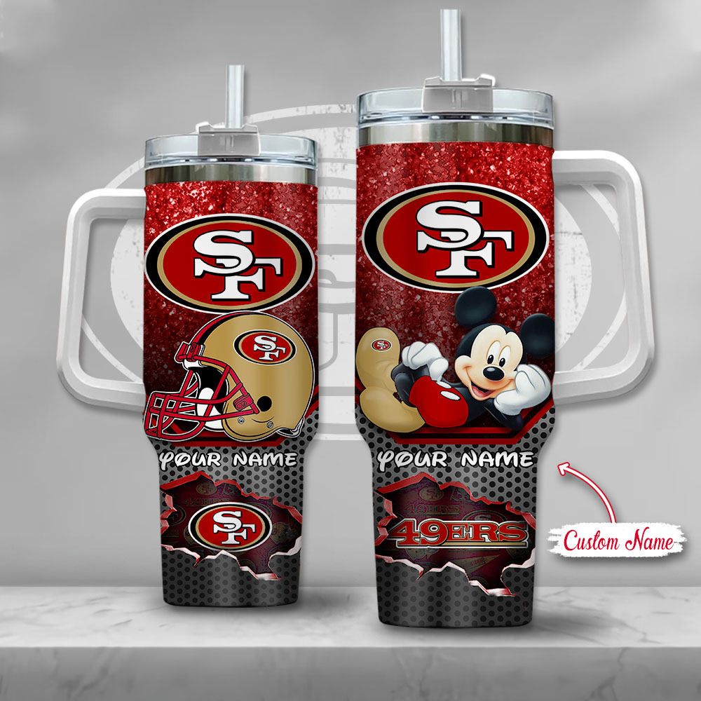NFL San Francisco 49ers Mickey Mouse Custom Stanley Cup 40 oz 30 oz Tumbler With Handle