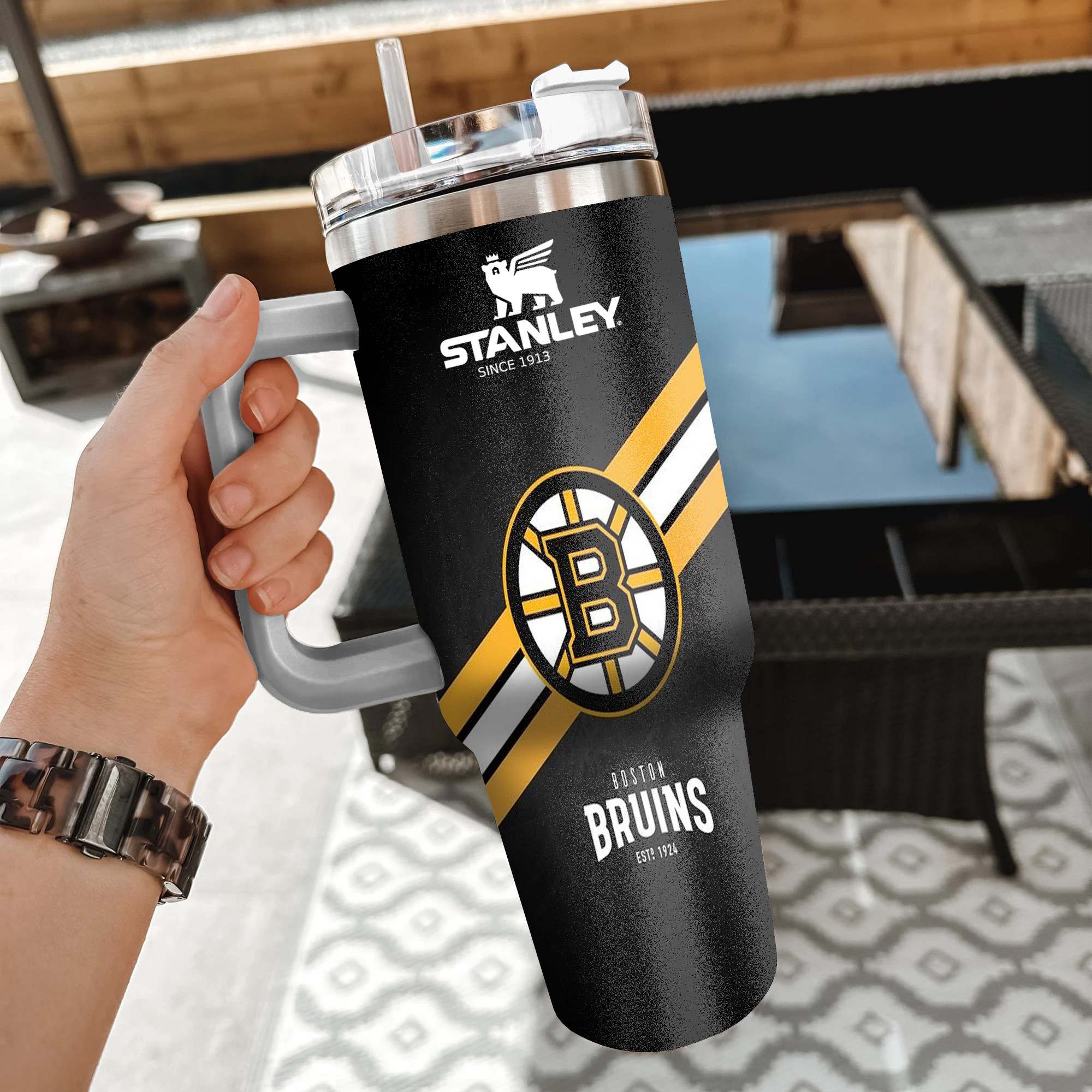 NHL Boston Bruins Custom Stanley Cup 40 oz 30 oz Tumbler With Handle