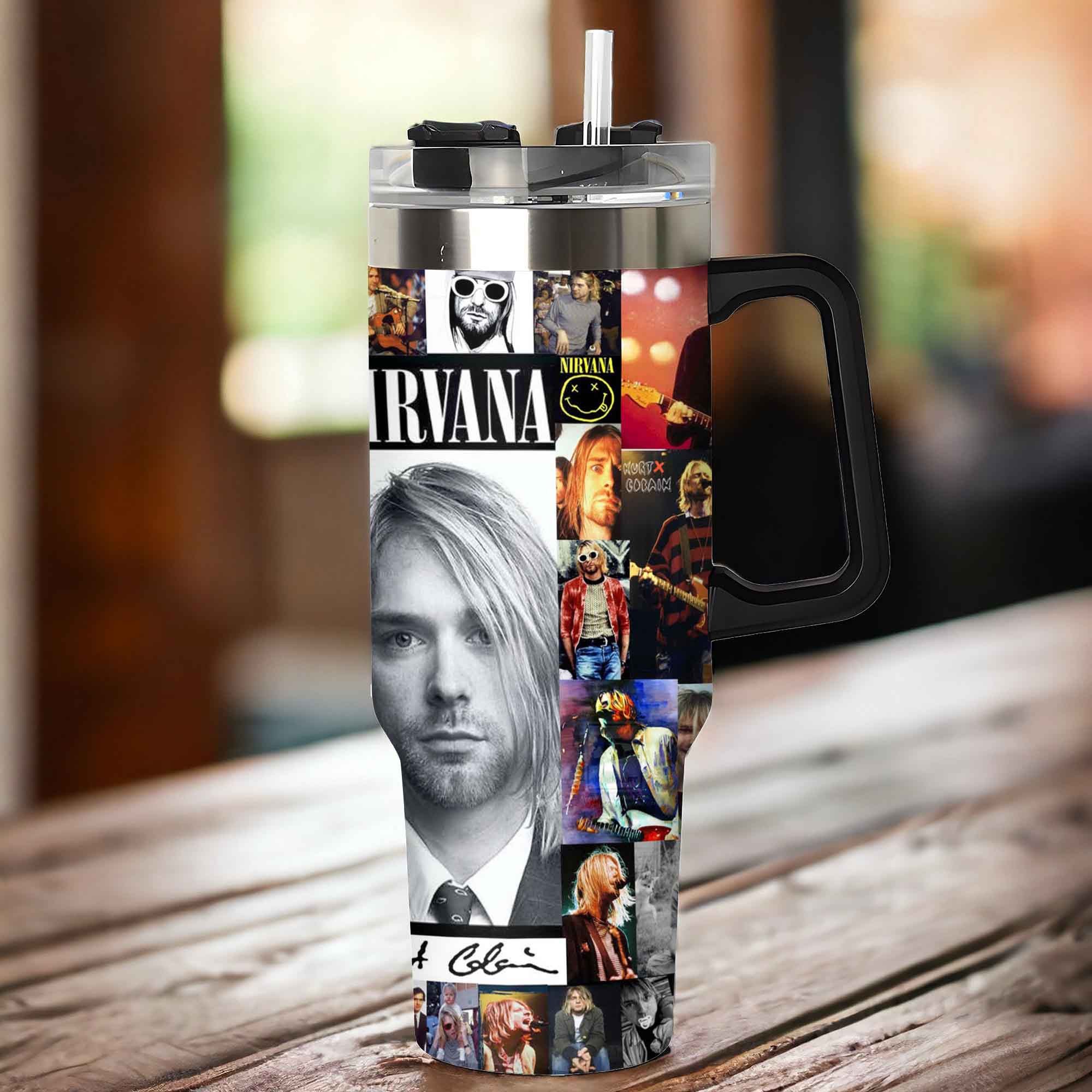 Nirvana Music Custom Stanley Cup 40 oz 30 oz Tumbler With Handle