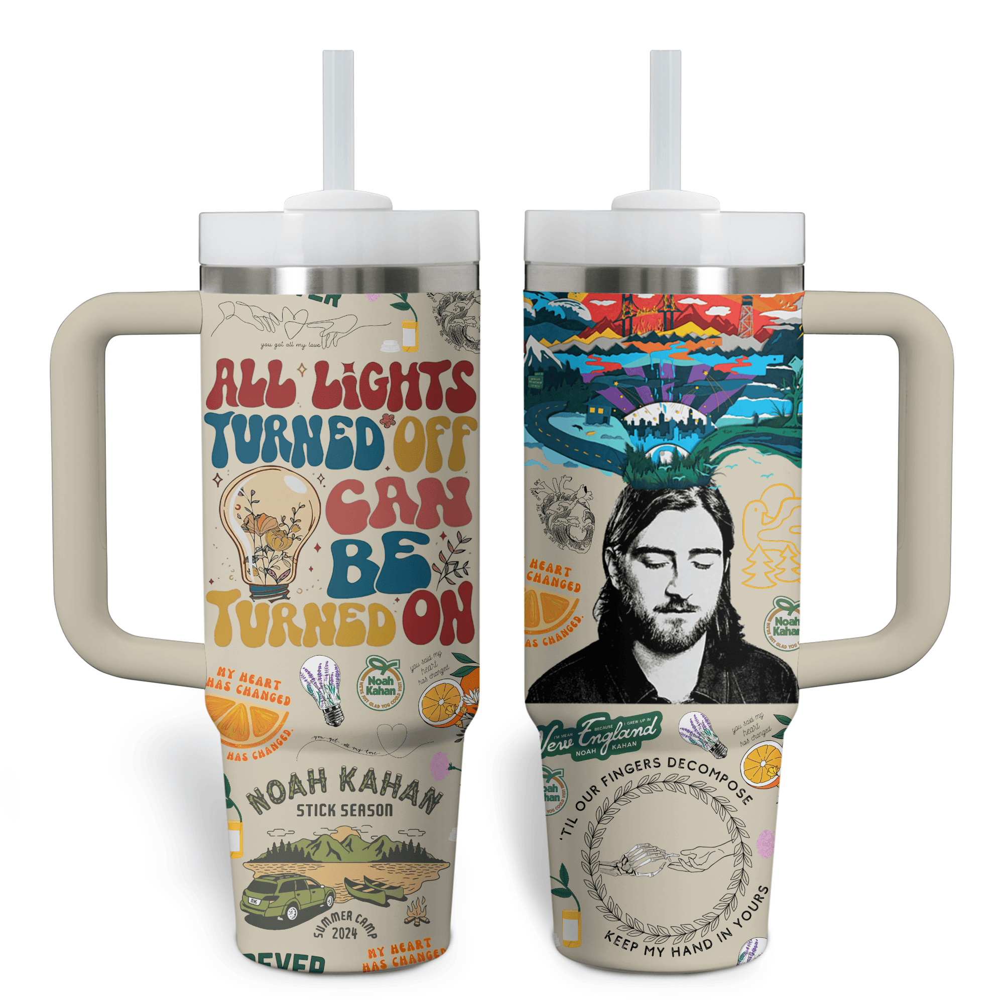 Noah Kahan Music Custom Stanley Cup 40 oz 30 oz Tumbler With Handle