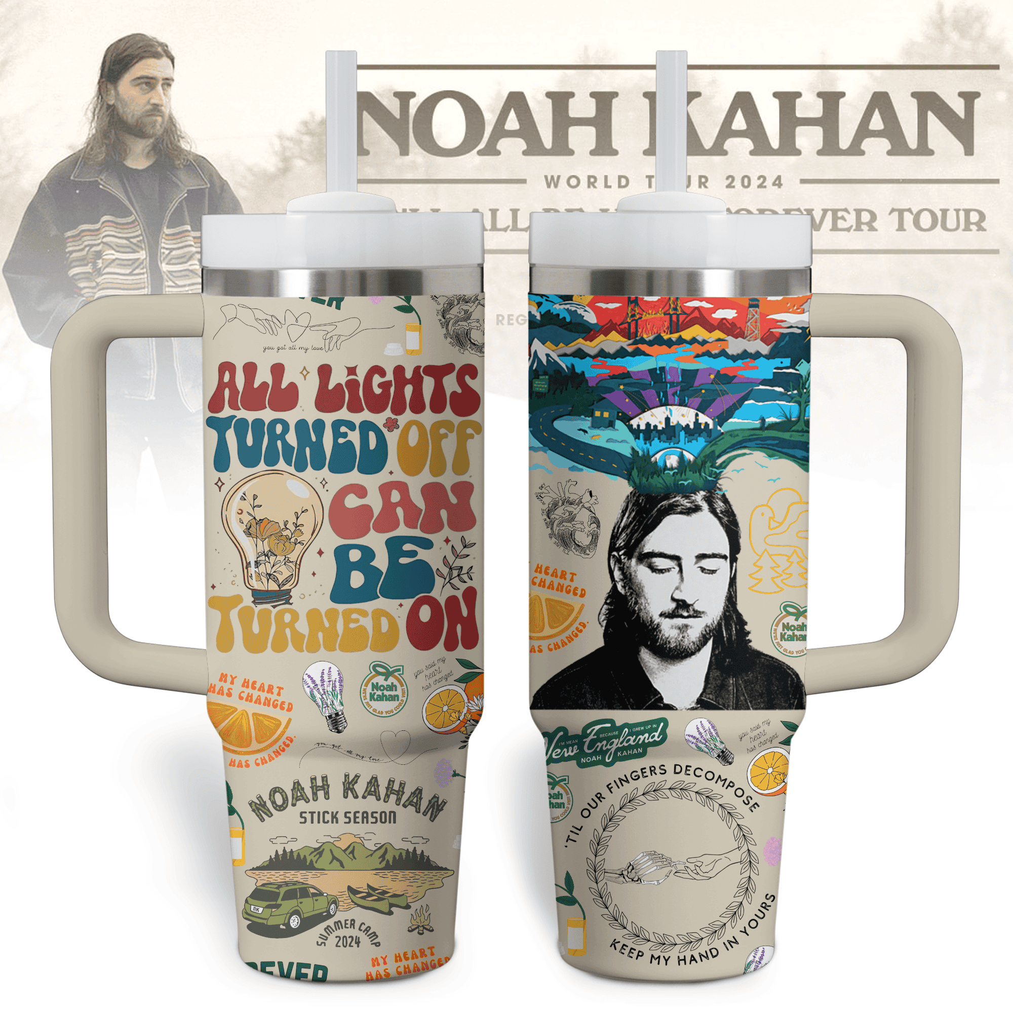 Noah Kahan Music Custom Stanley Cup 40 oz 30 oz Tumbler With Handle