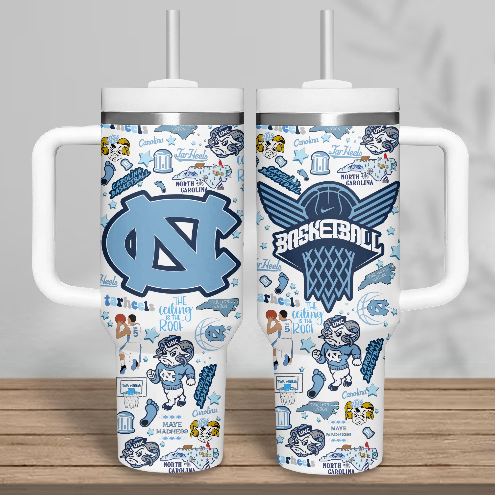 North Carolina Tar Heels basketball NCAA Custom Stanley Cup 40 oz 30 oz Tumbler With Handle