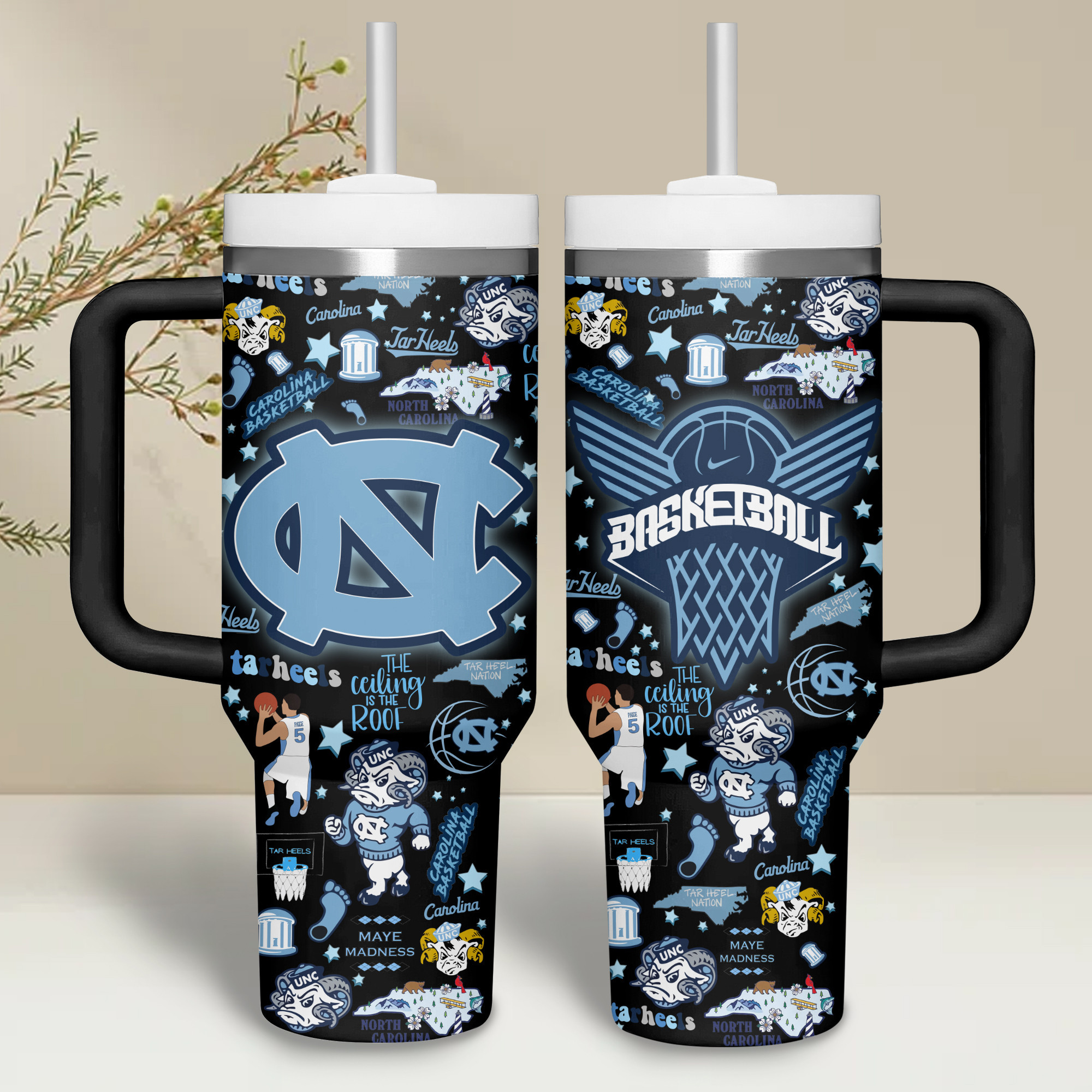 North Carolina Tar Heels basketball NCAA Custom Stanley Cup 40 oz 30 oz Tumbler With Handle