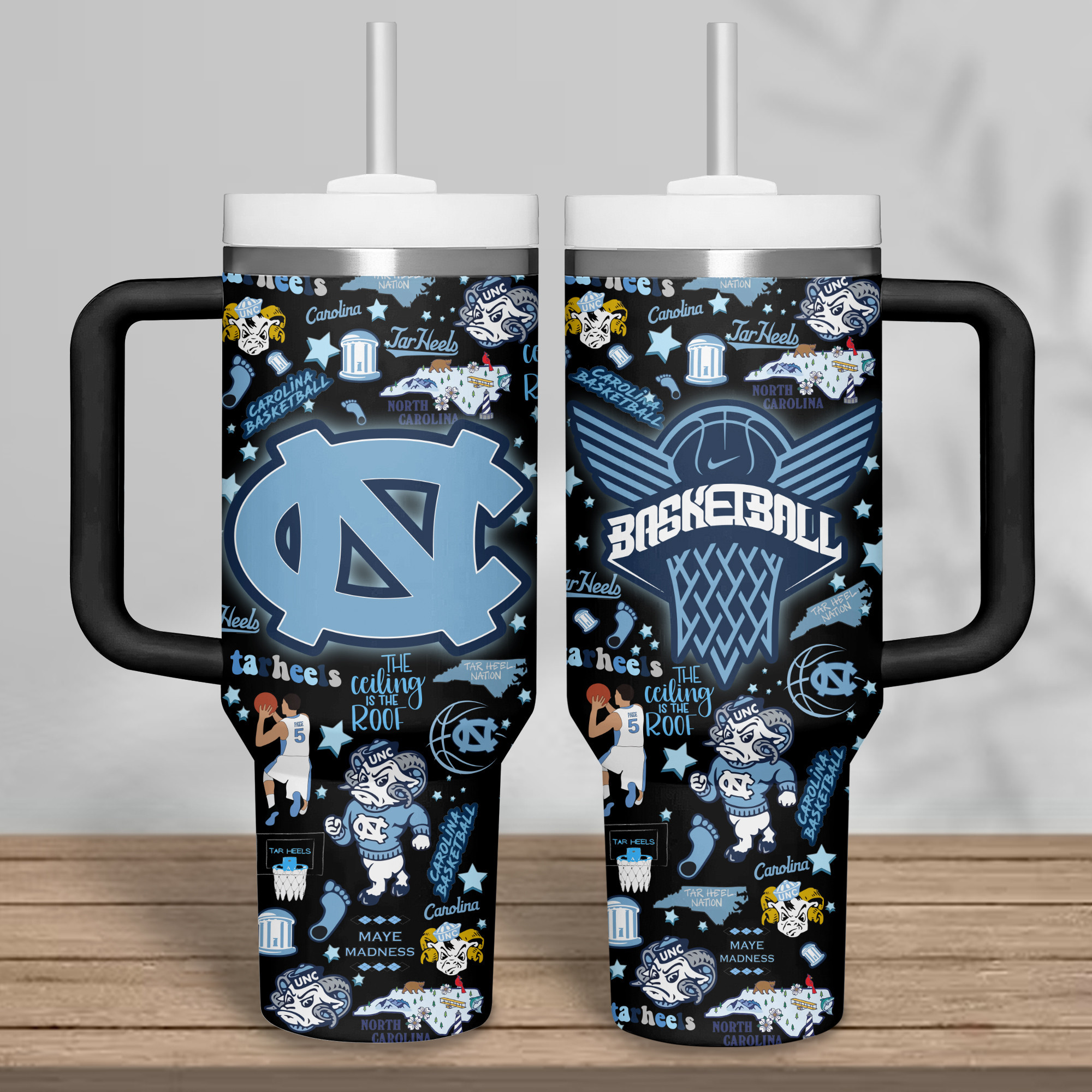 North Carolina Tar Heels basketball NCAA Custom Stanley Cup 40 oz 30 oz Tumbler With Handle