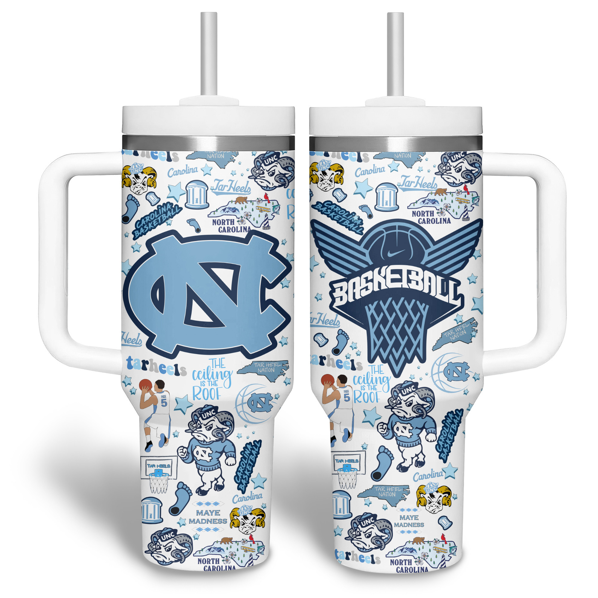 North Carolina Tar Heels basketball NCAA Custom Stanley Cup 40 oz 30 oz Tumbler With Handle