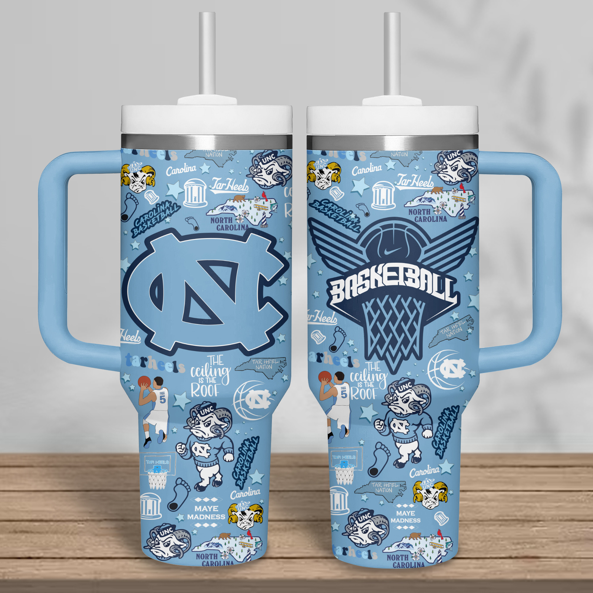 North Carolina Tar Heels basketball NCAA Custom Stanley Cup 40 oz 30 oz Tumbler With Handle
