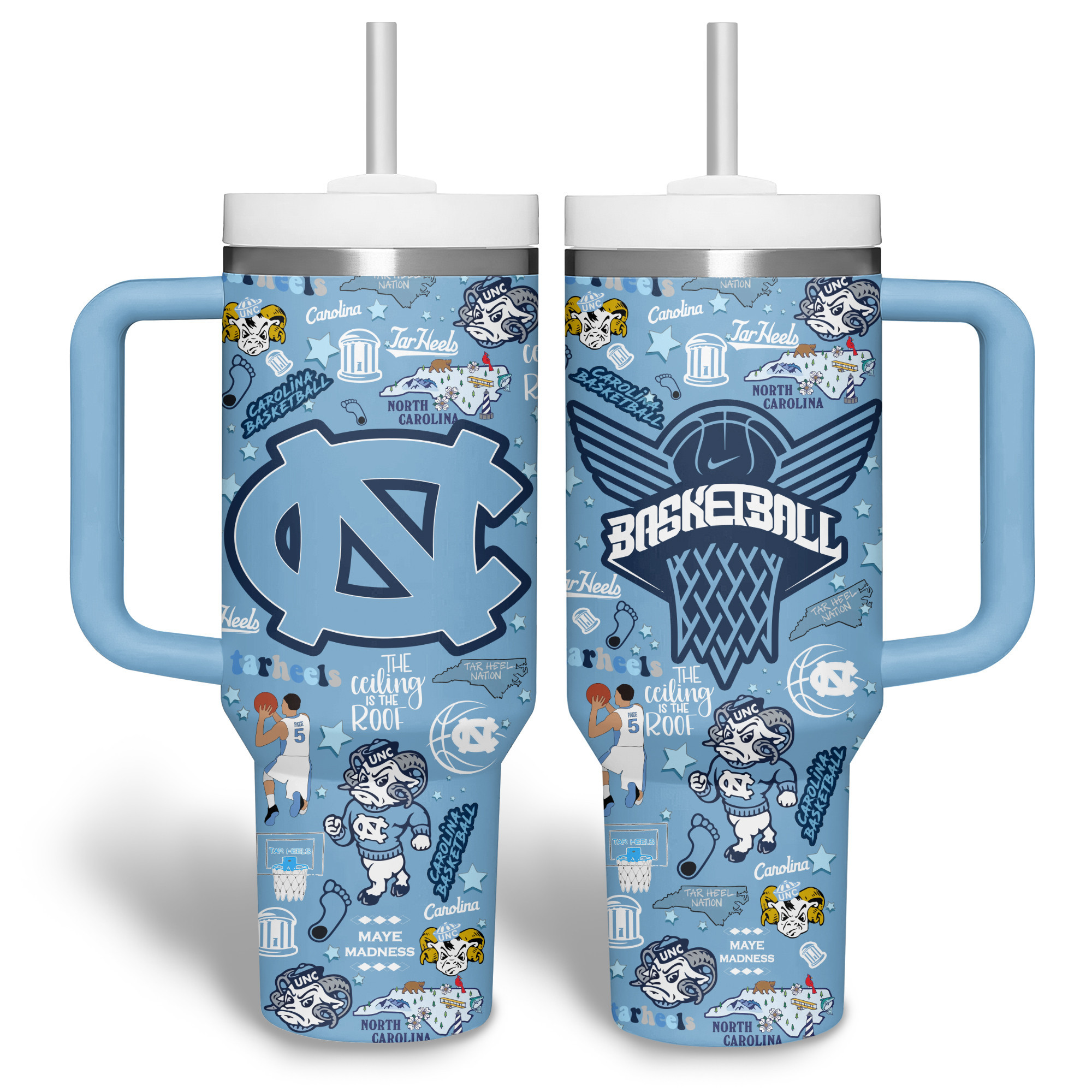 North Carolina Tar Heels basketball NCAA Custom Stanley Cup 40 oz 30 oz Tumbler With Handle
