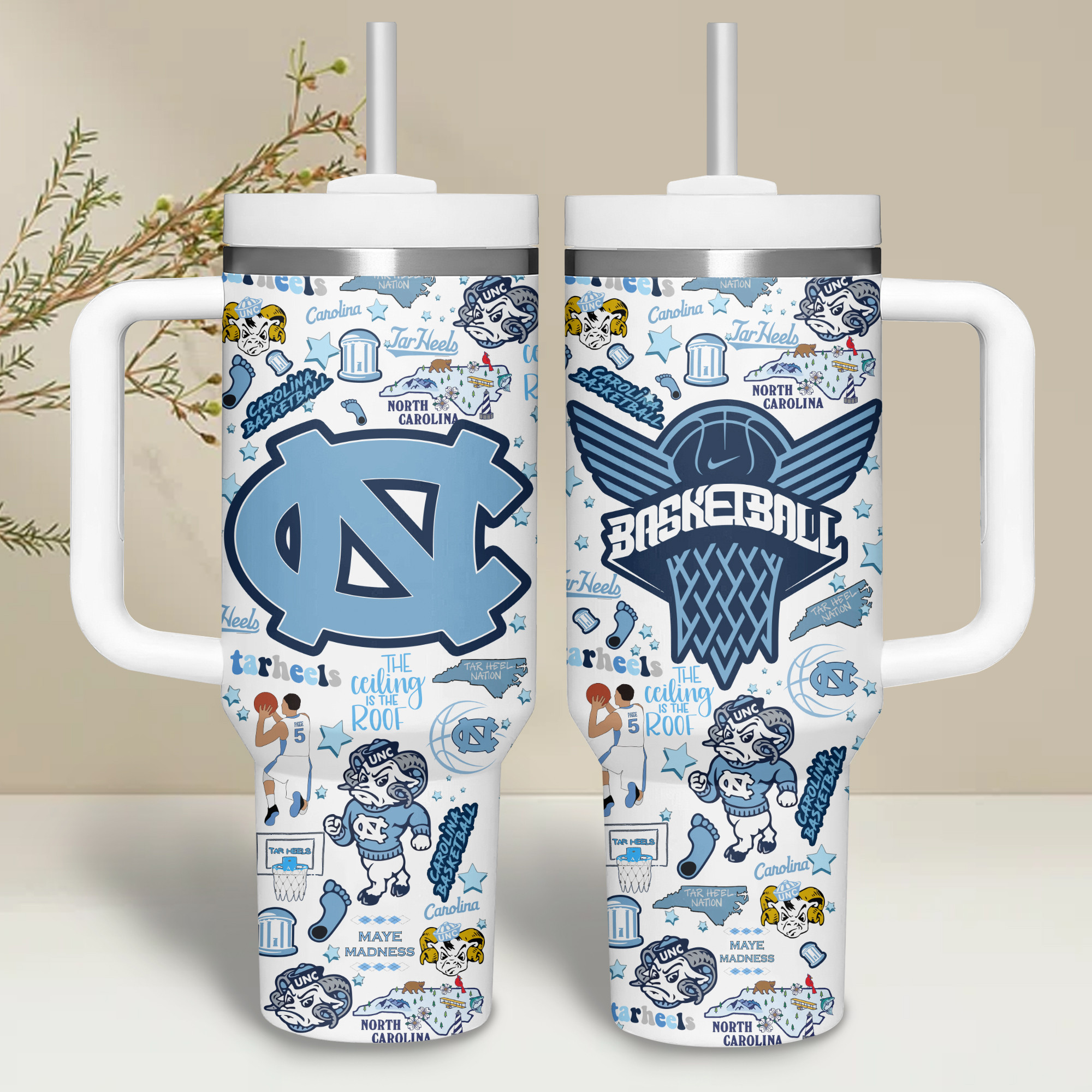 North Carolina Tar Heels basketball NCAA Custom Stanley Cup 40 oz 30 oz Tumbler With Handle