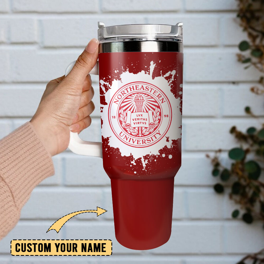 Northeastern University Custom Stanley Cup 40 oz 30 oz Tumbler With Handle