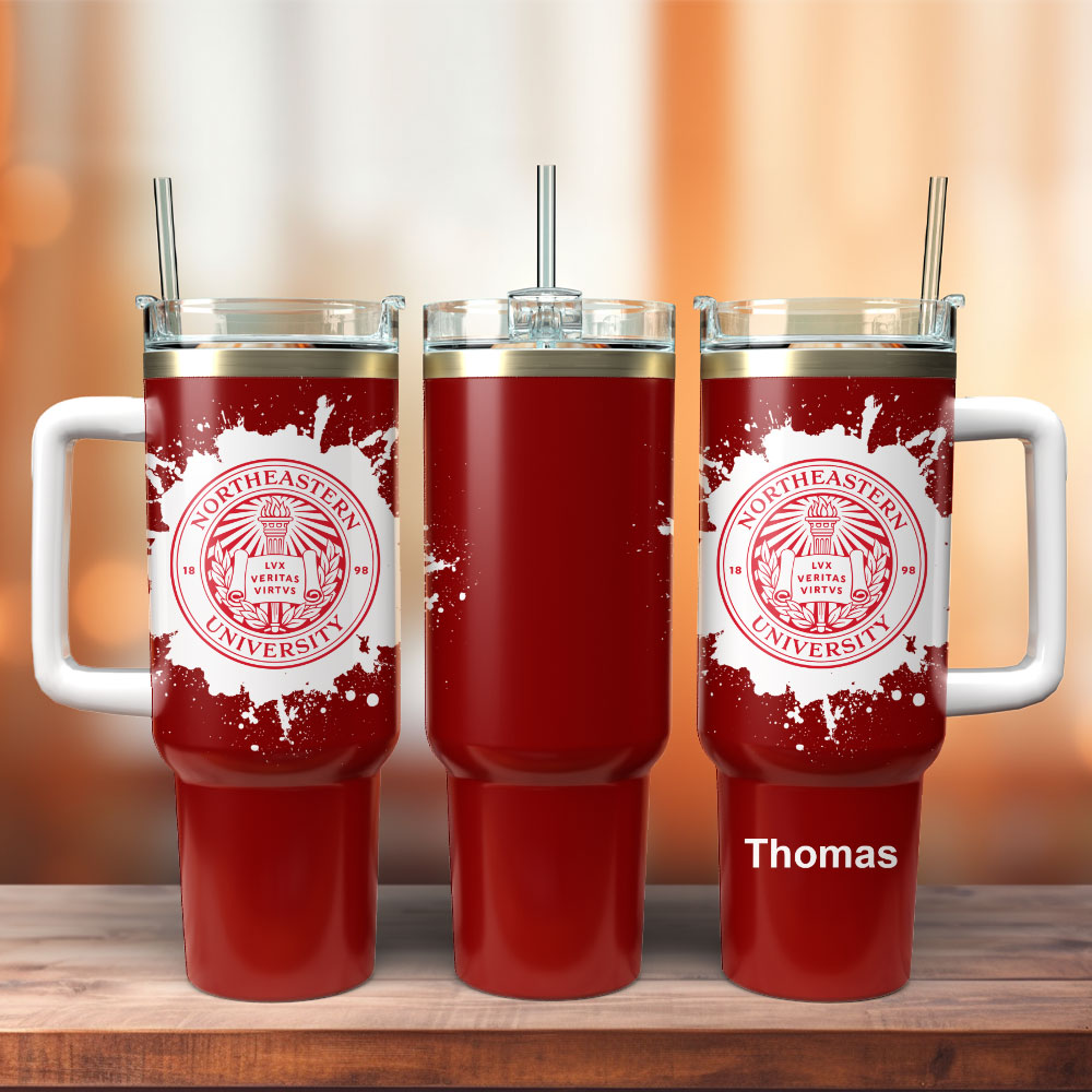 Northeastern University Custom Stanley Cup 40 oz 30 oz Tumbler With Handle