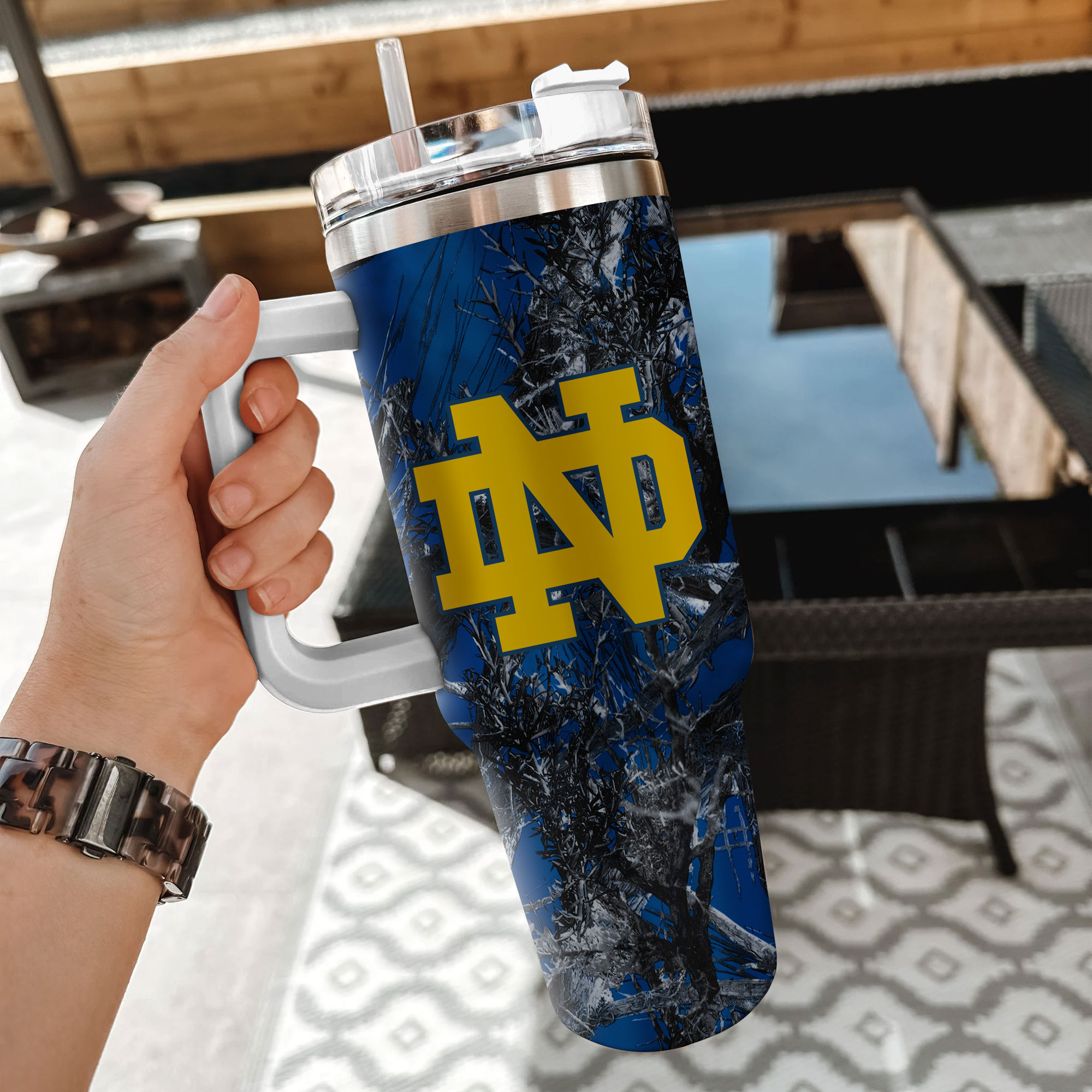 Notre Dame Fighting Irish NCAA Hunting Custom Stanley Cup 40 oz 30 oz Tumbler With Handle