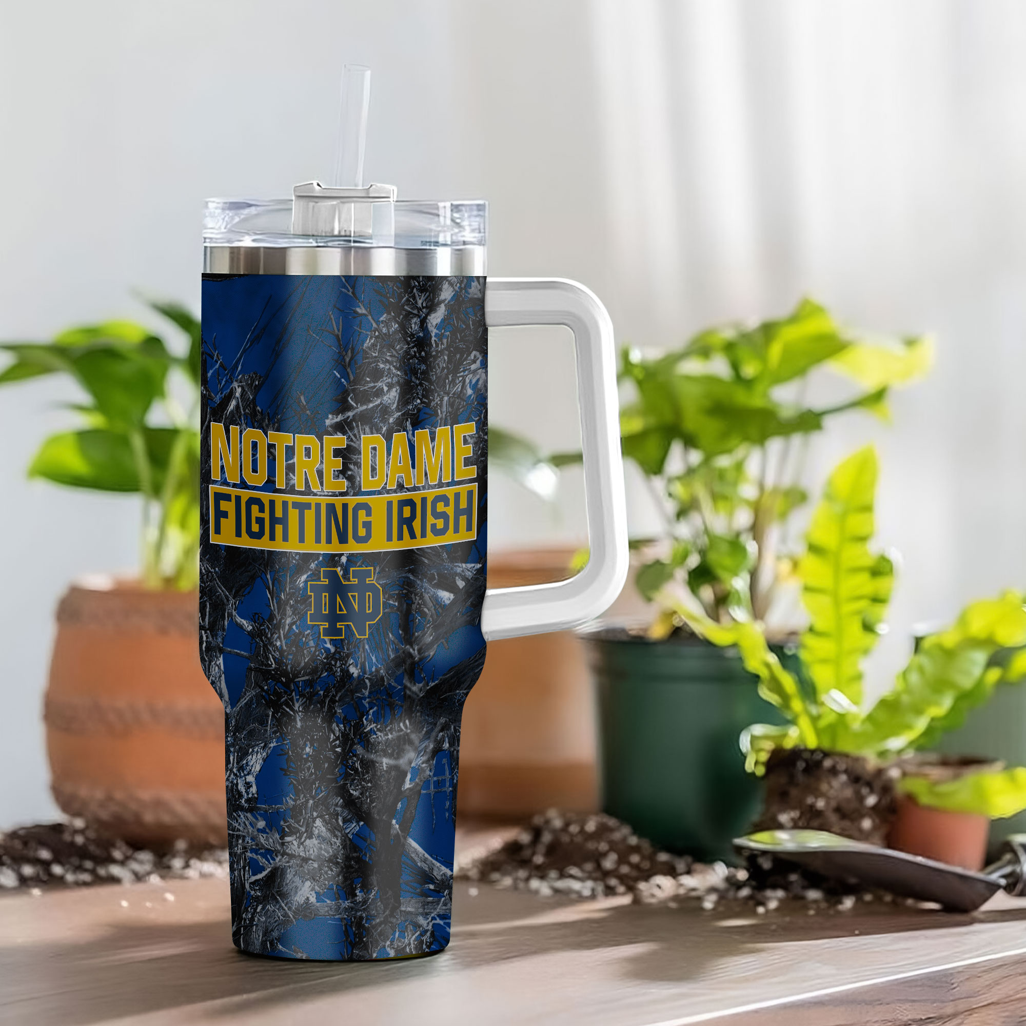 Notre Dame Fighting Irish NCAA Hunting Custom Stanley Cup 40 oz 30 oz Tumbler With Handle