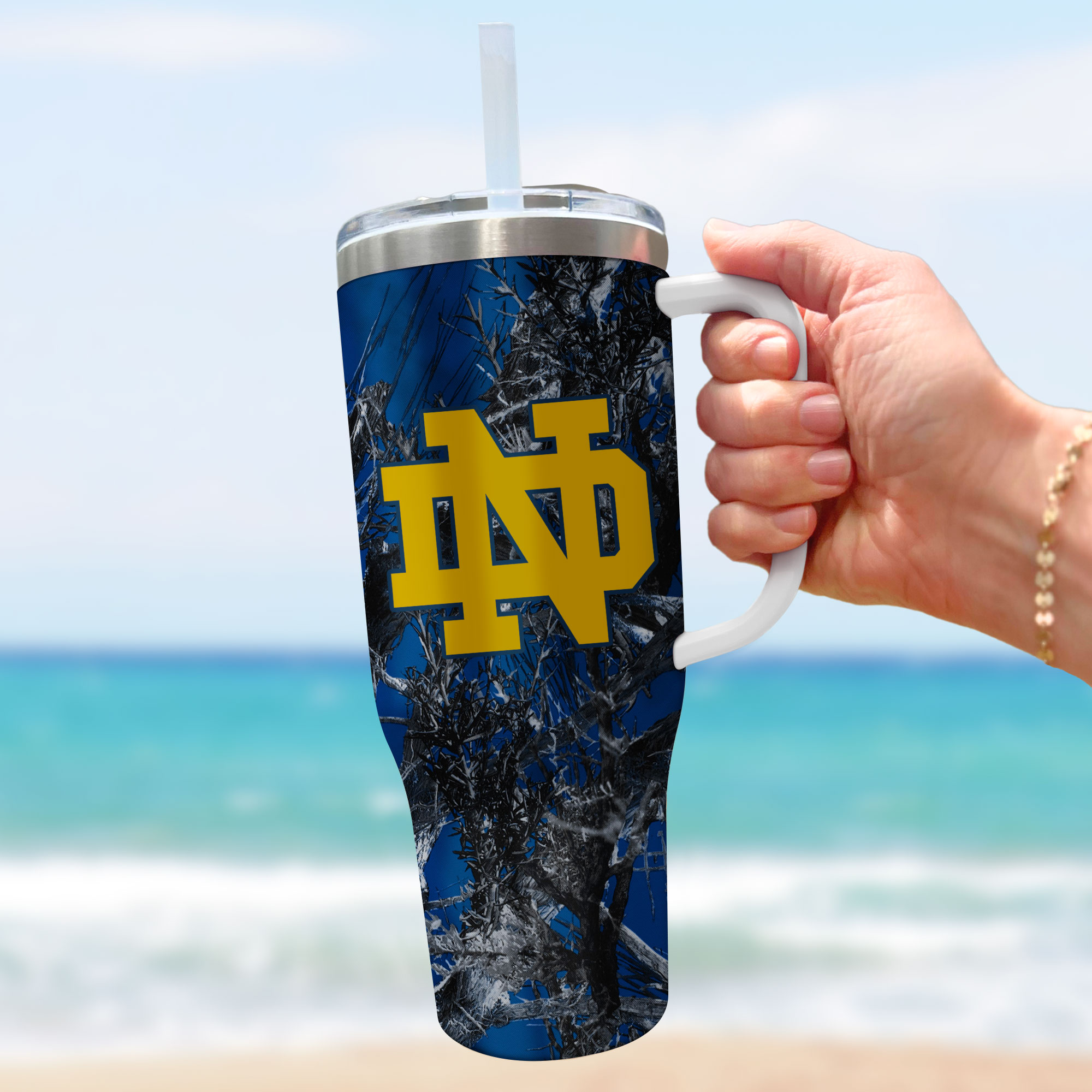 Notre Dame Fighting Irish NCAA Hunting Custom Stanley Cup 40 oz 30 oz Tumbler With Handle