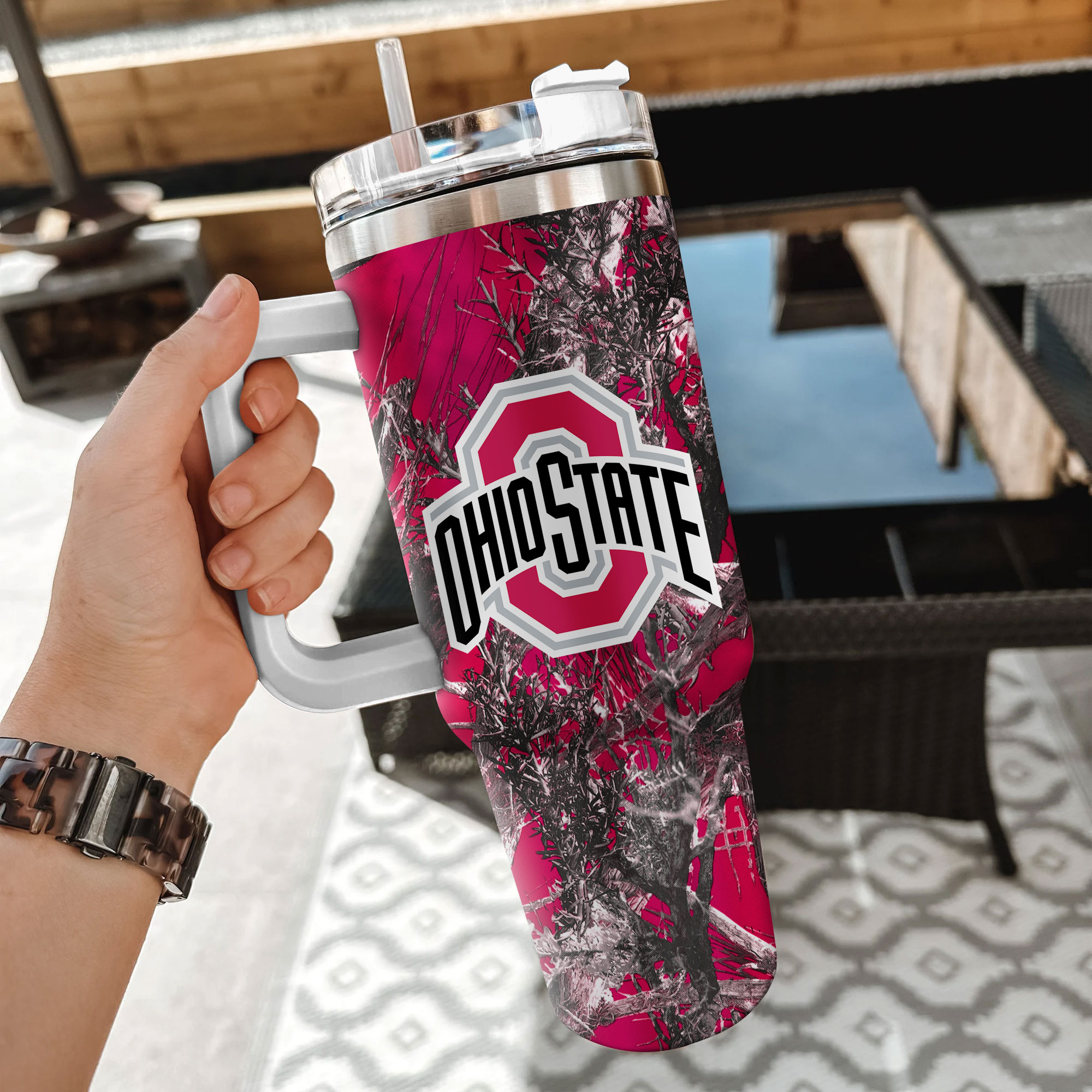 Ohio State Buckeyes NCAA Hunting Custom Stanley Cup 40 oz 30 oz Tumbler With Handle