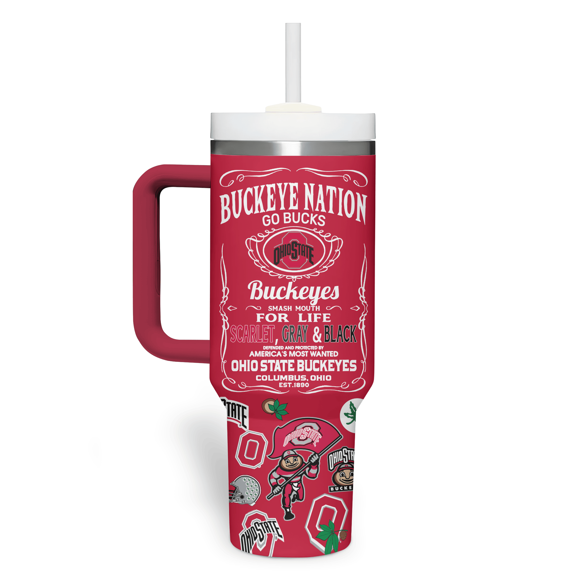 Ohio State Buckeyes NCAA Sports Custom Stanley Cup 40 oz 30 oz Tumbler With Handle