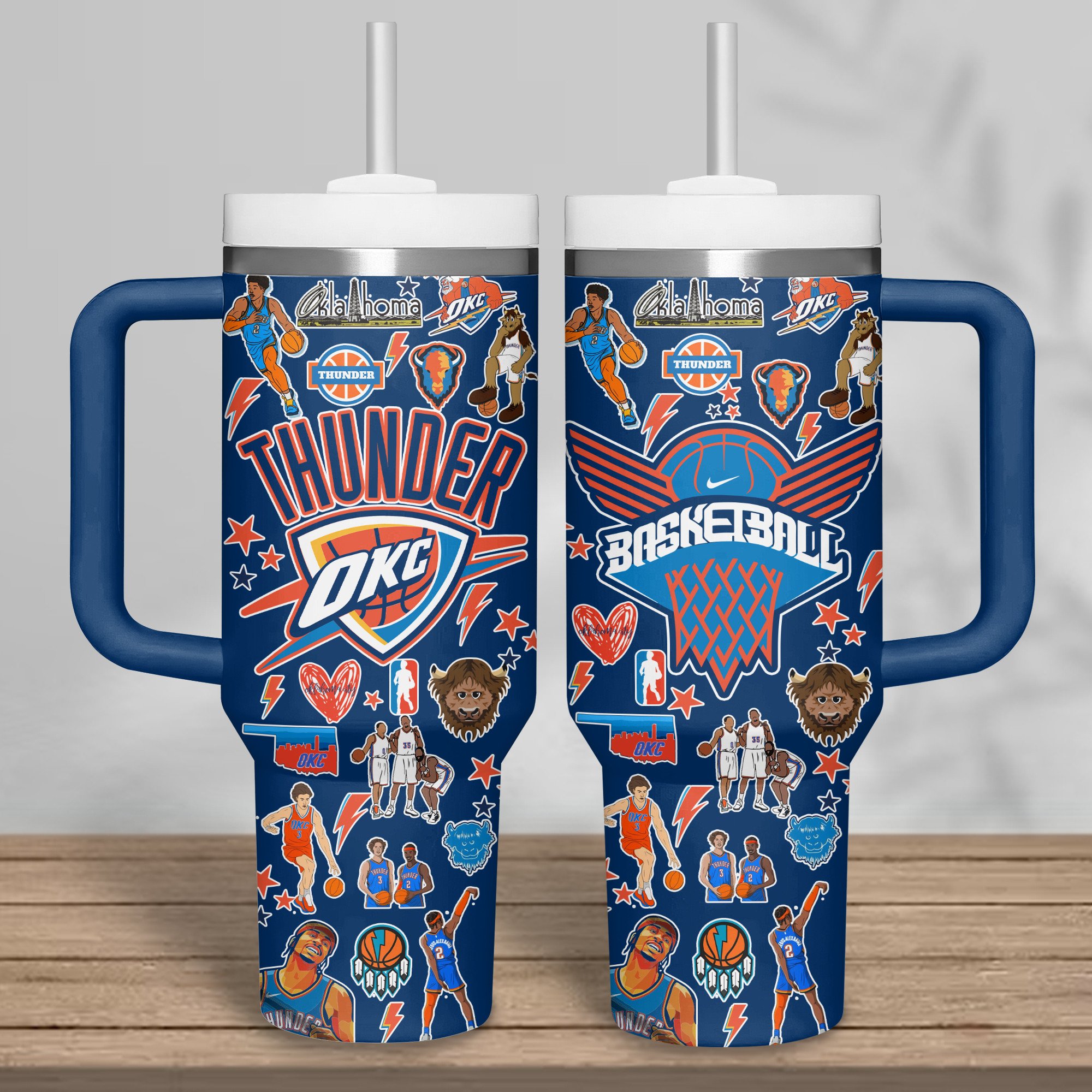 Oklahoma City Thunder NBA Custom Stanley Cup 40 oz 30 oz Tumbler With Handle