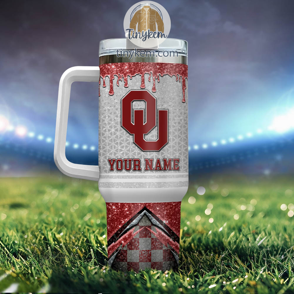 Oklahoma Sooners Glitter NCAA Custom Stanley Cup 40 oz 30 oz Tumbler With Handle