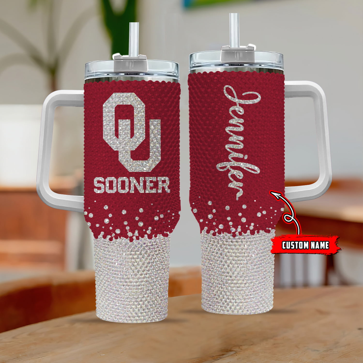 Oklahoma Sooners NCAA Custom Stanley Cup 40 oz 30 oz Tumbler With Handle
