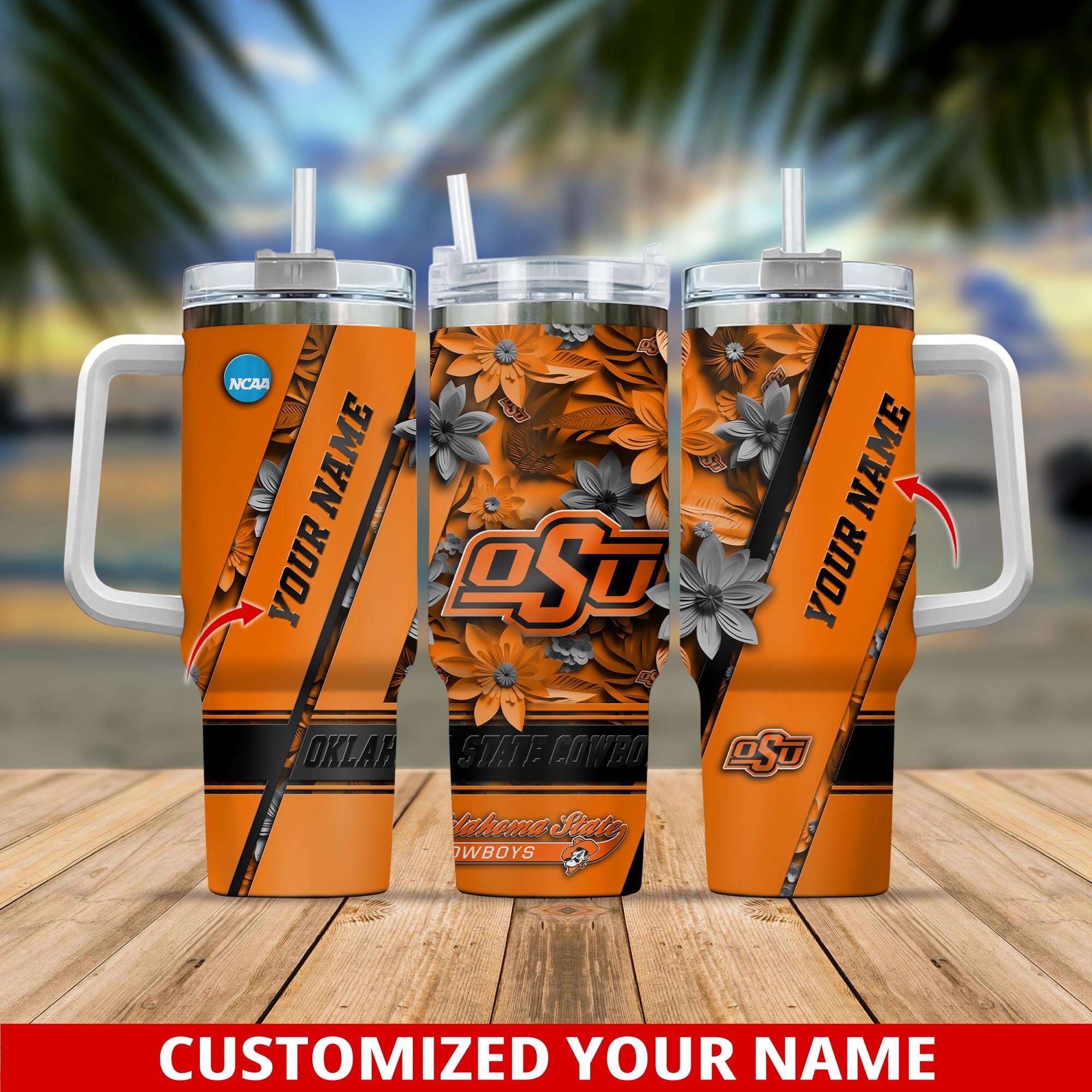 Oklahoma State Cowboys NCAA Custom Stanley Cup 40 oz 30 oz Tumbler With Handle