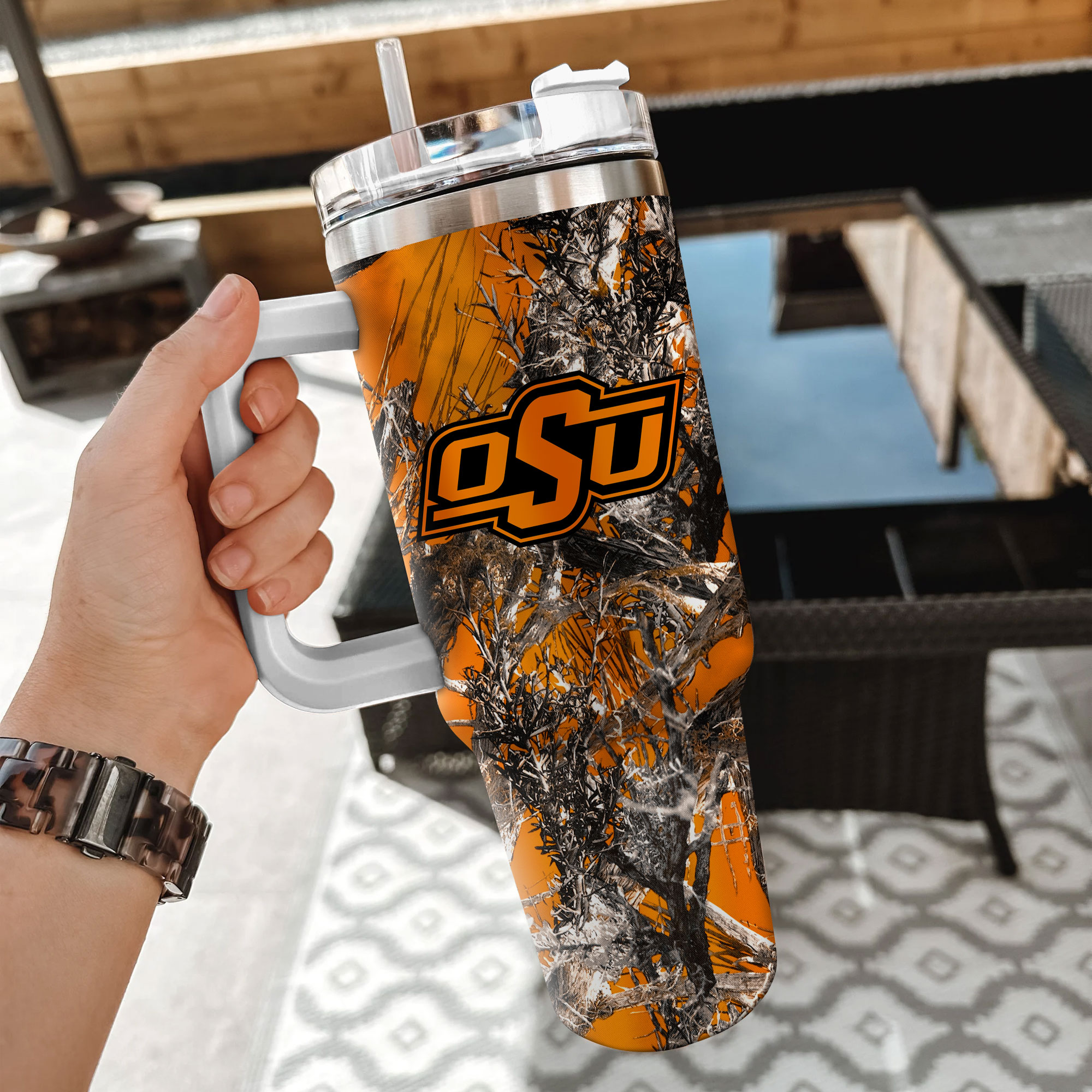 Oklahoma State Cowboys NCAA Hunting Custom Stanley Cup 40 oz 30 oz Tumbler With Handle