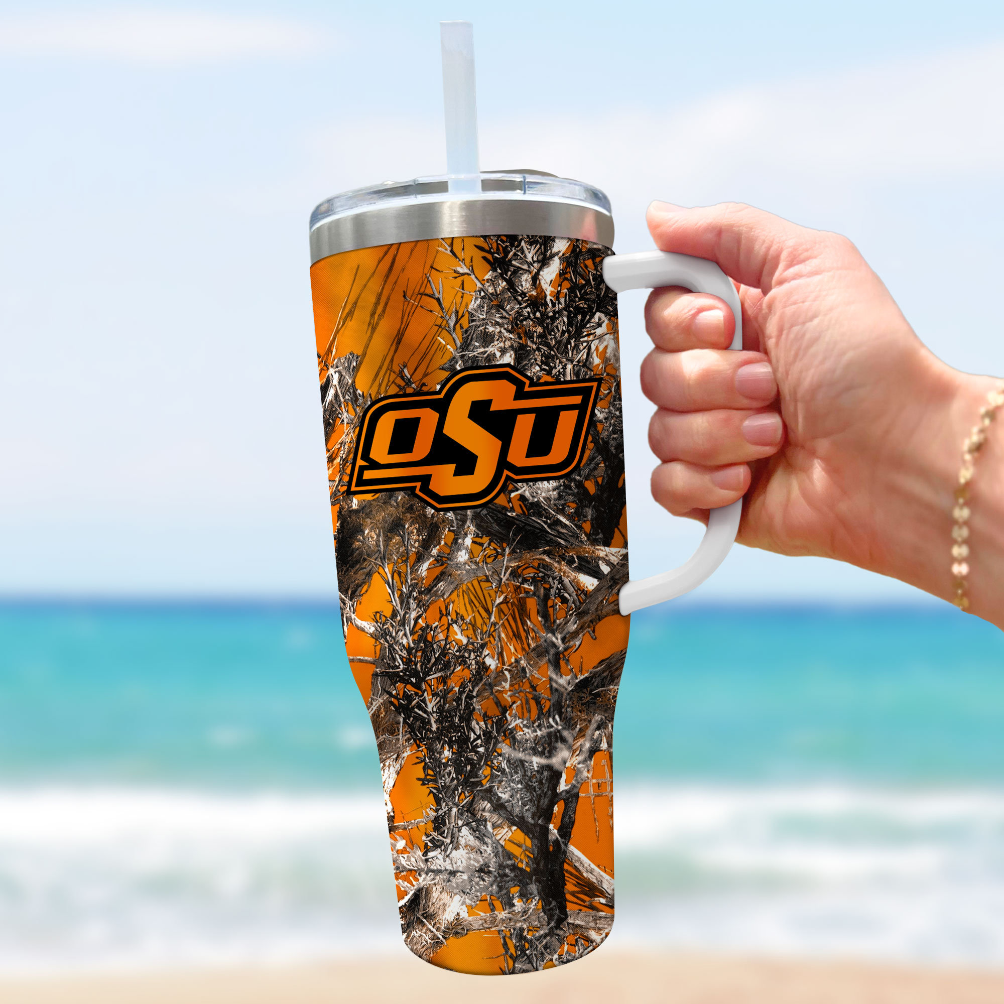 Oklahoma State Cowboys NCAA Hunting Custom Stanley Cup 40 oz 30 oz Tumbler With Handle