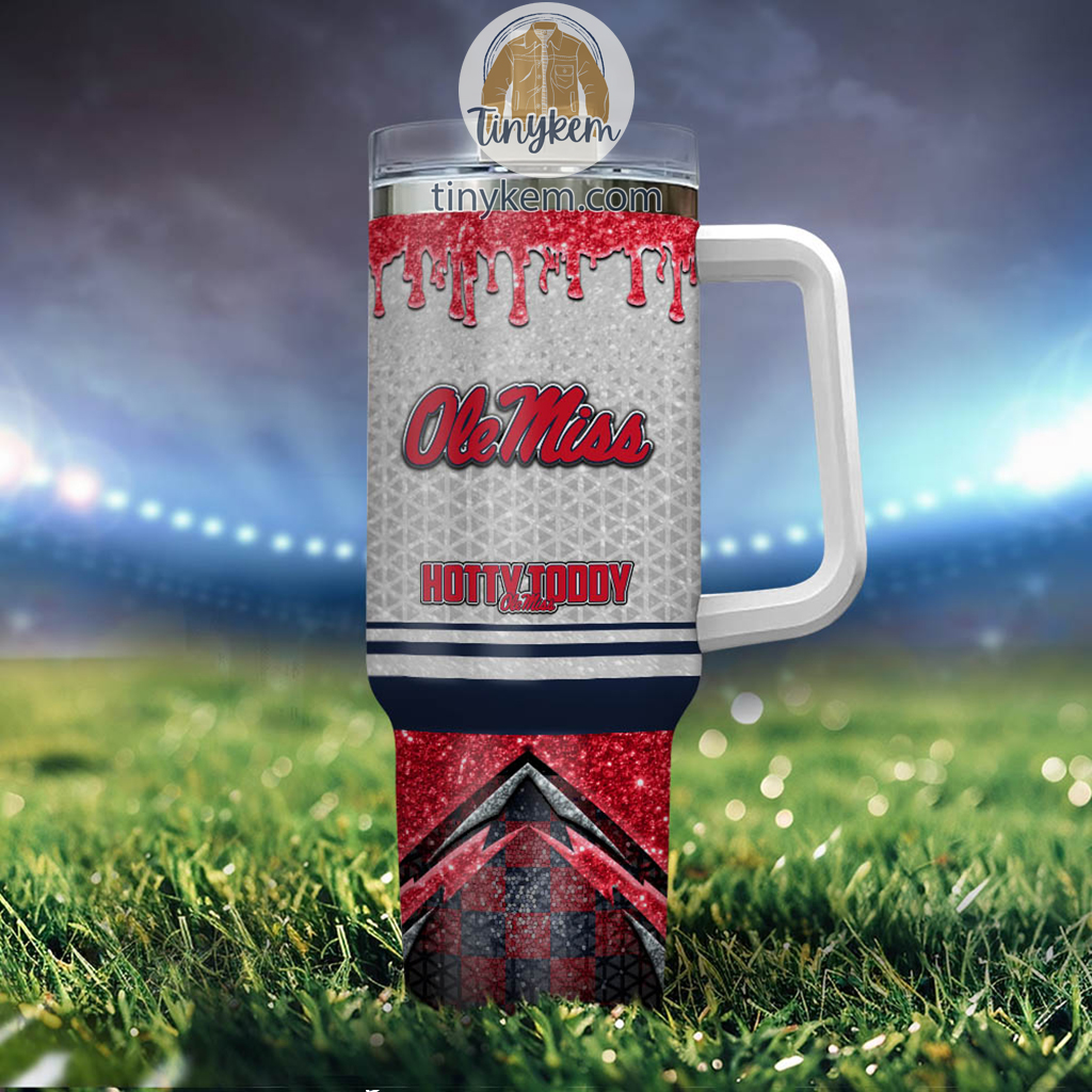 Ole Miss Rebels Glitter NCAA Custom Stanley Cup 40 oz 30 oz Tumbler With Handle