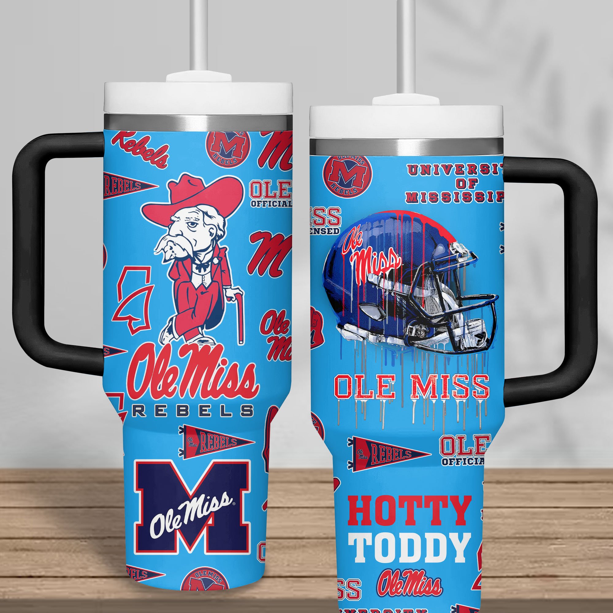 Ole Miss Rebels NCAA Custom Stanley Cup 40 oz 30 oz Tumbler With Handle