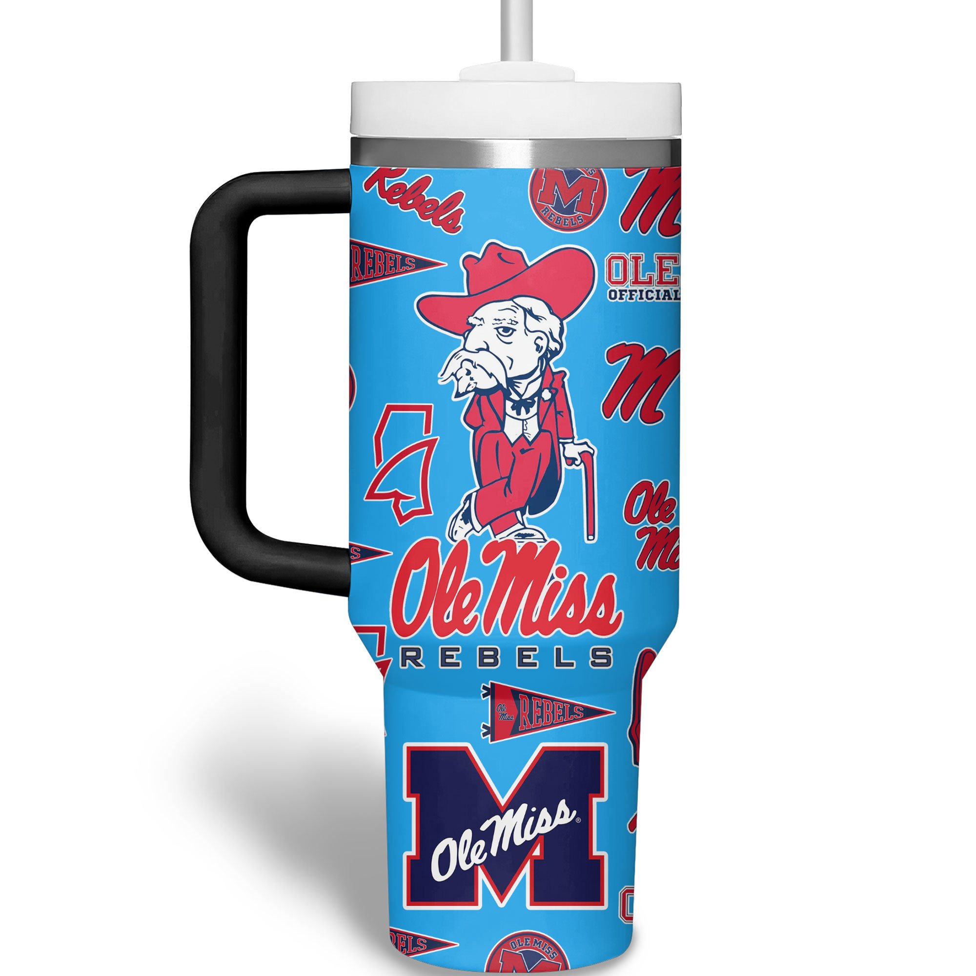 Ole Miss Rebels NCAA Custom Stanley Cup 40 oz 30 oz Tumbler With Handle