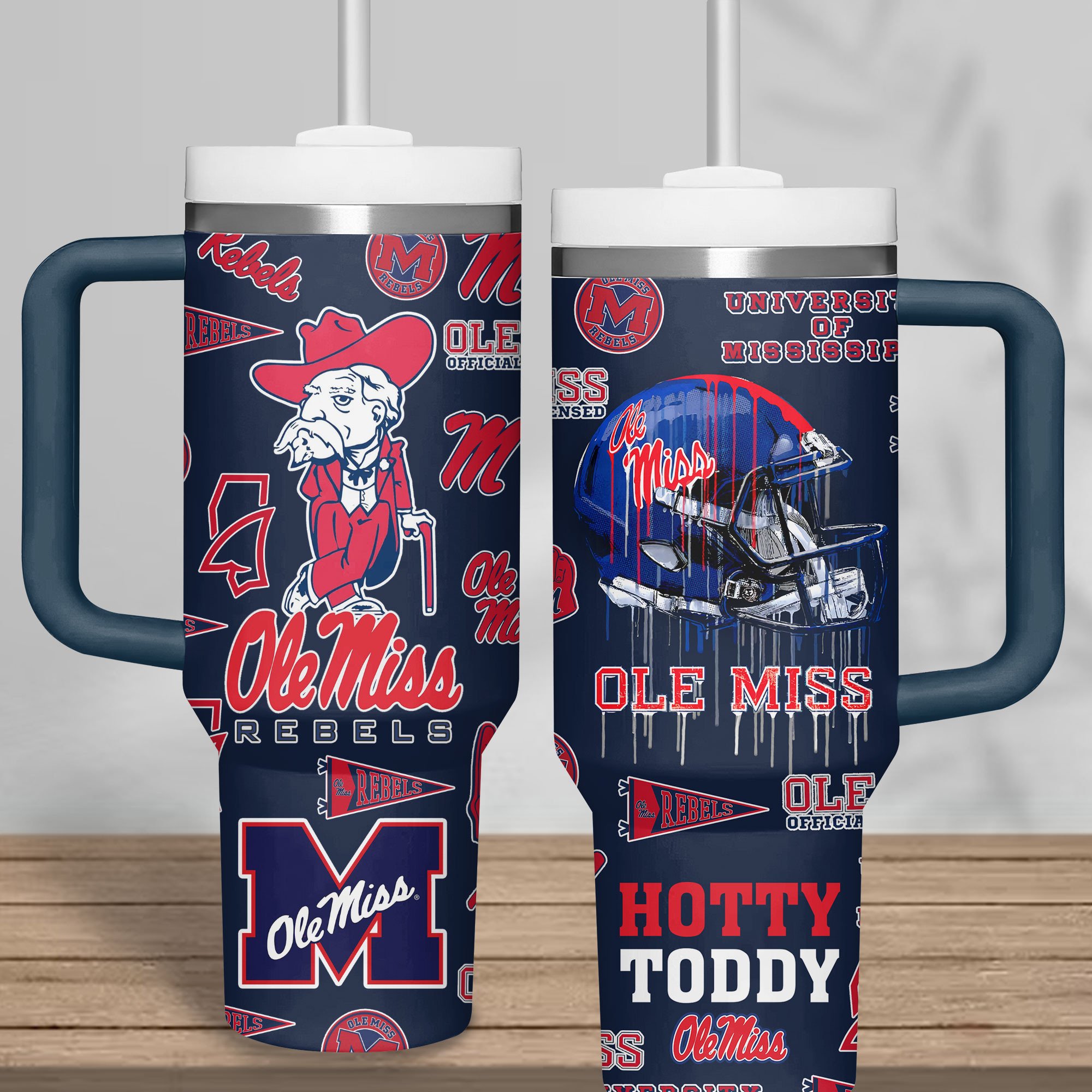 Ole Miss Rebels NCAA Custom Stanley Cup 40 oz 30 oz Tumbler With Handle