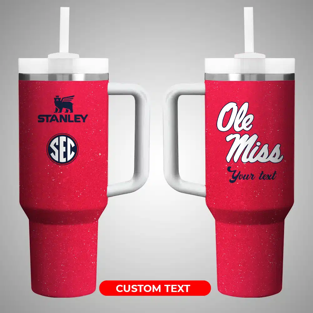 Ole Miss Rebels NCAA Custom Stanley Cup 40 oz 30 oz Tumbler With Handle