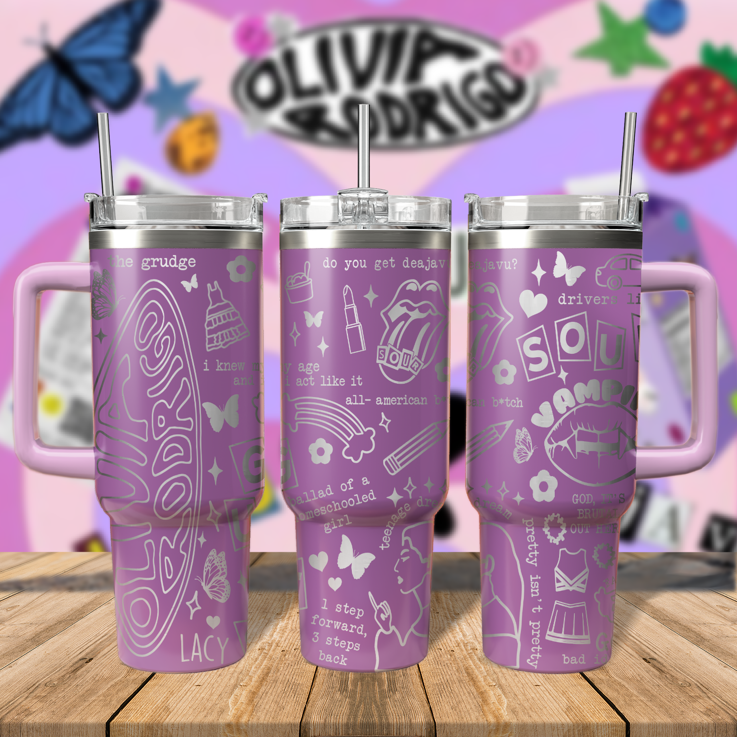 Olivia Rodrigo Music Custom Stanley Cup 40 oz 30 oz Tumbler With Handle