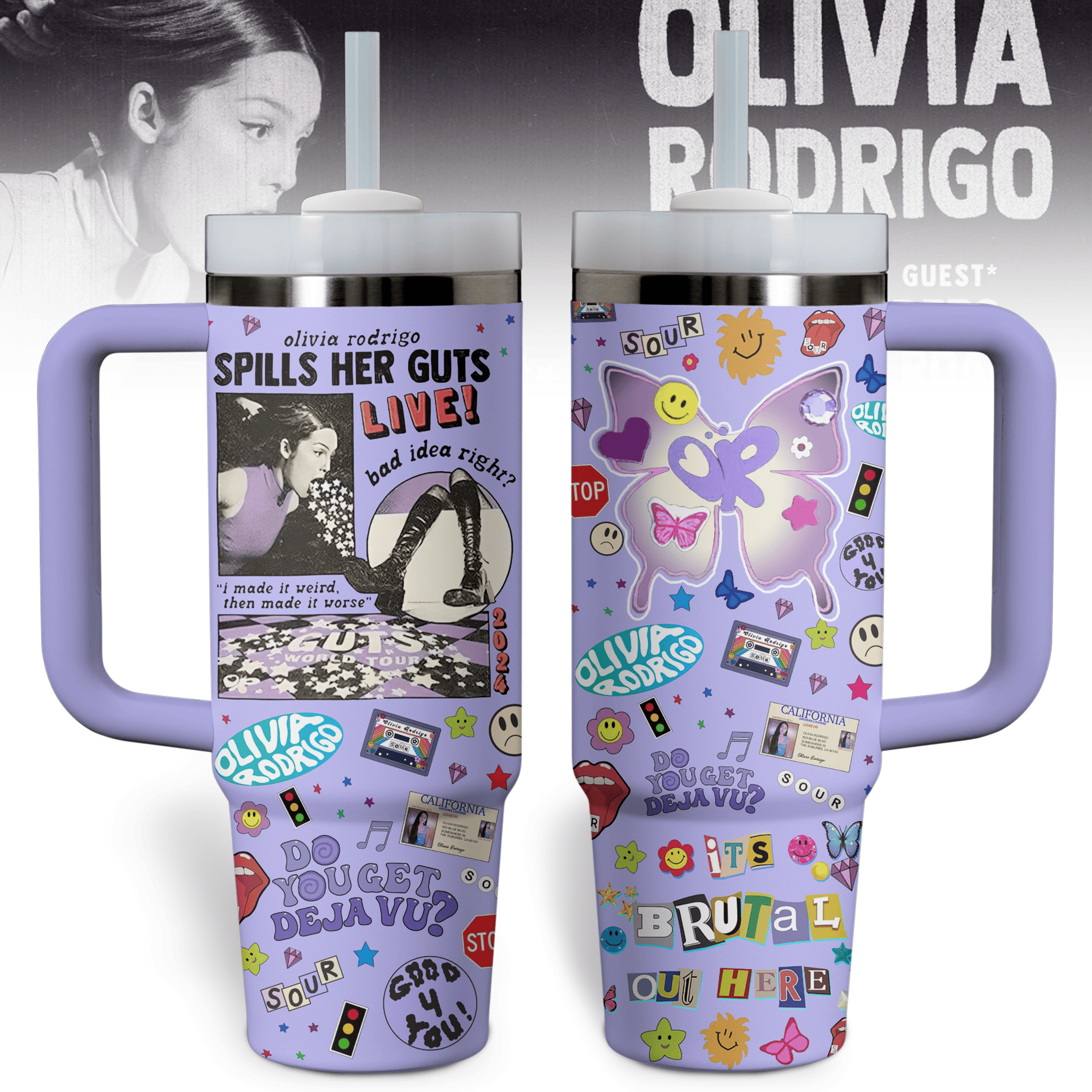 Olivia Rodrigo Music Custom Stanley Cup 40 oz 30 oz Tumbler With Handle