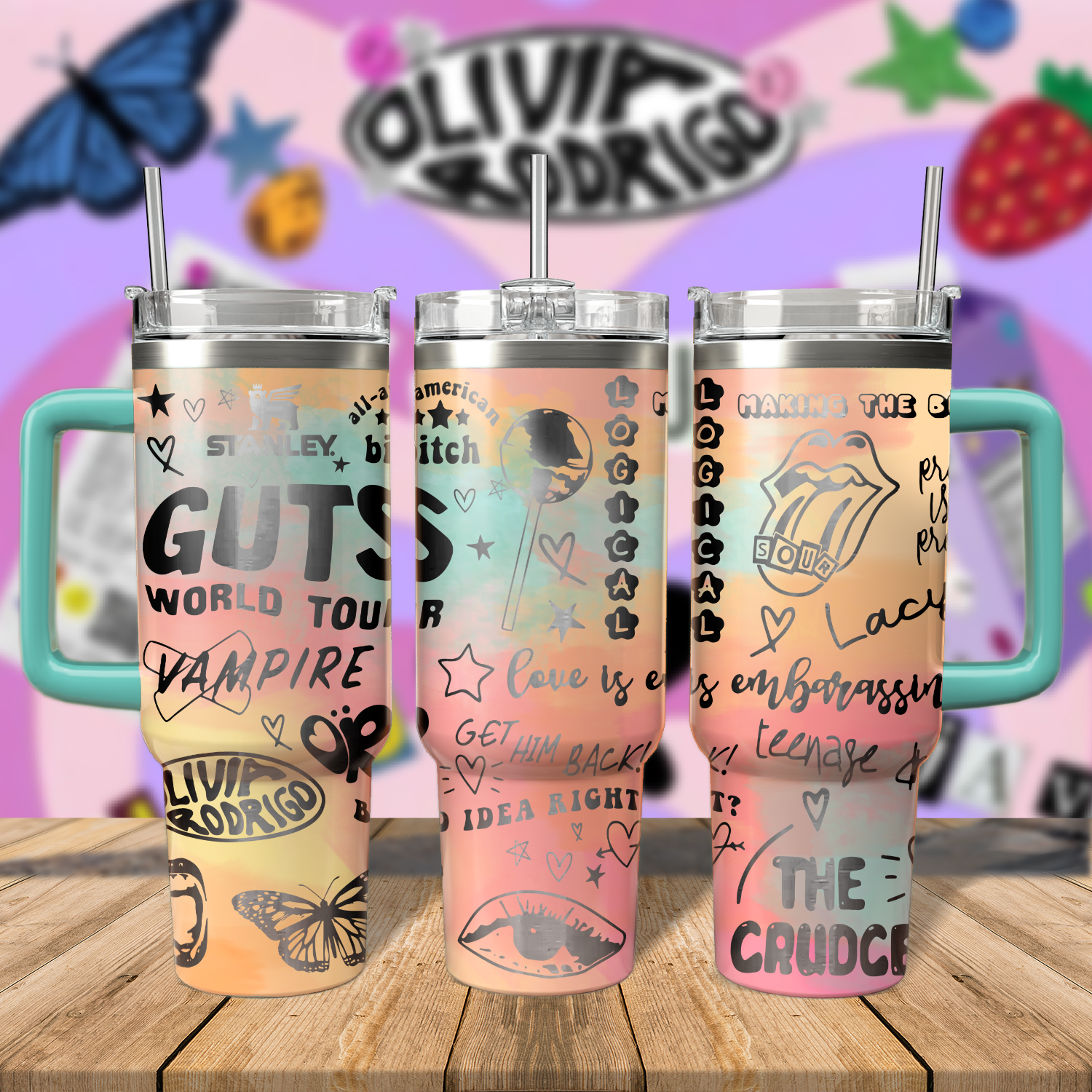 Olivia Rodrigo Music Custom Stanley Cup 40 oz 30 oz Tumbler With Handle