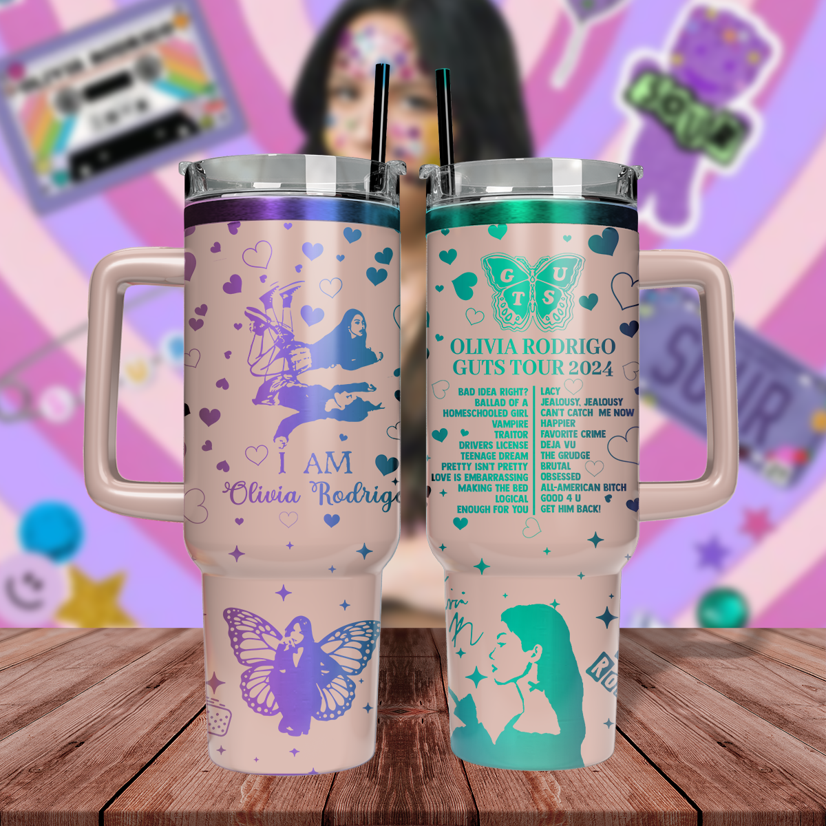 Olivia Rodrigo Music Custom Stanley Cup 40 oz 30 oz Tumbler With Handle