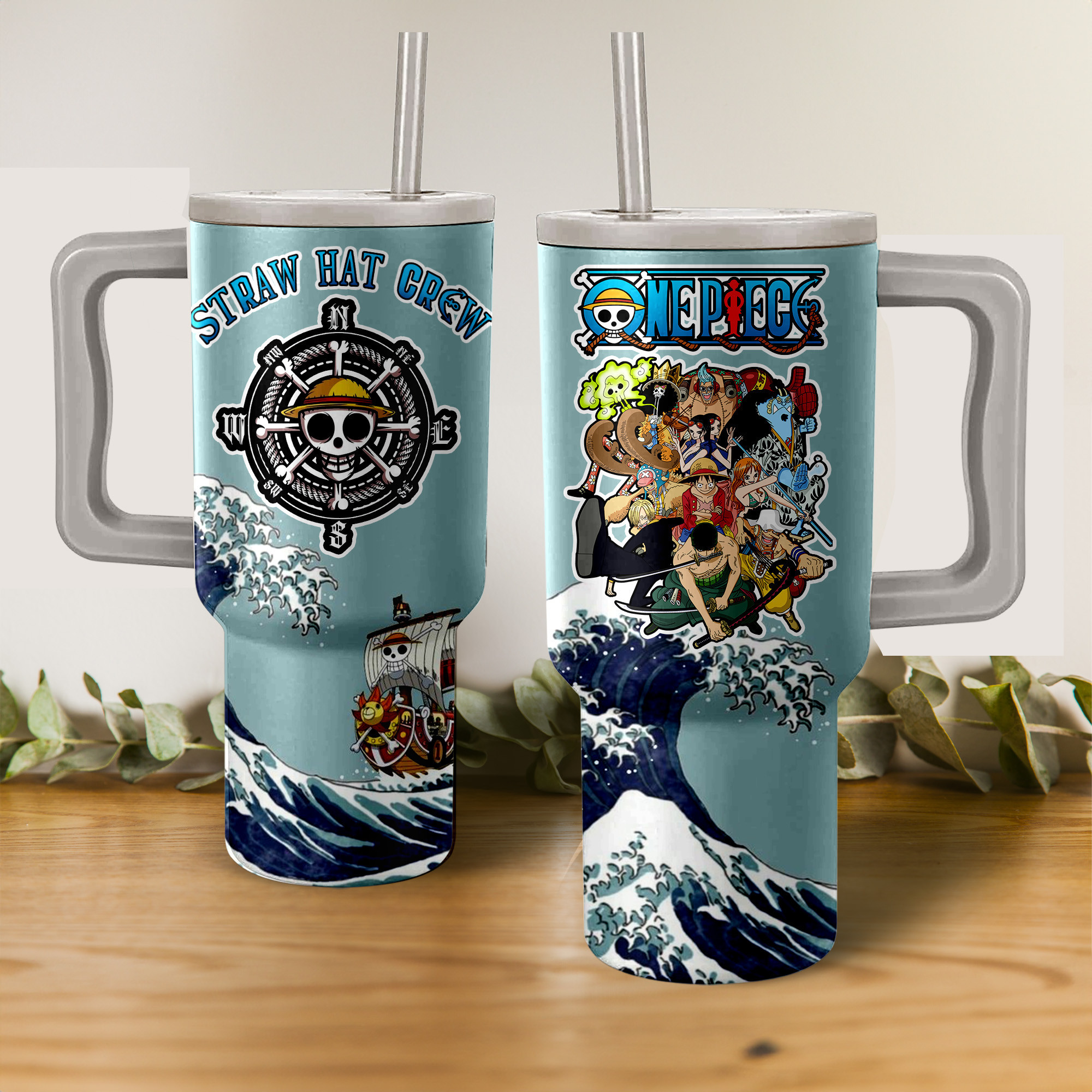 One Piece Cartoon Custom Stanley Cup 40 oz 30 oz Tumbler With Handle