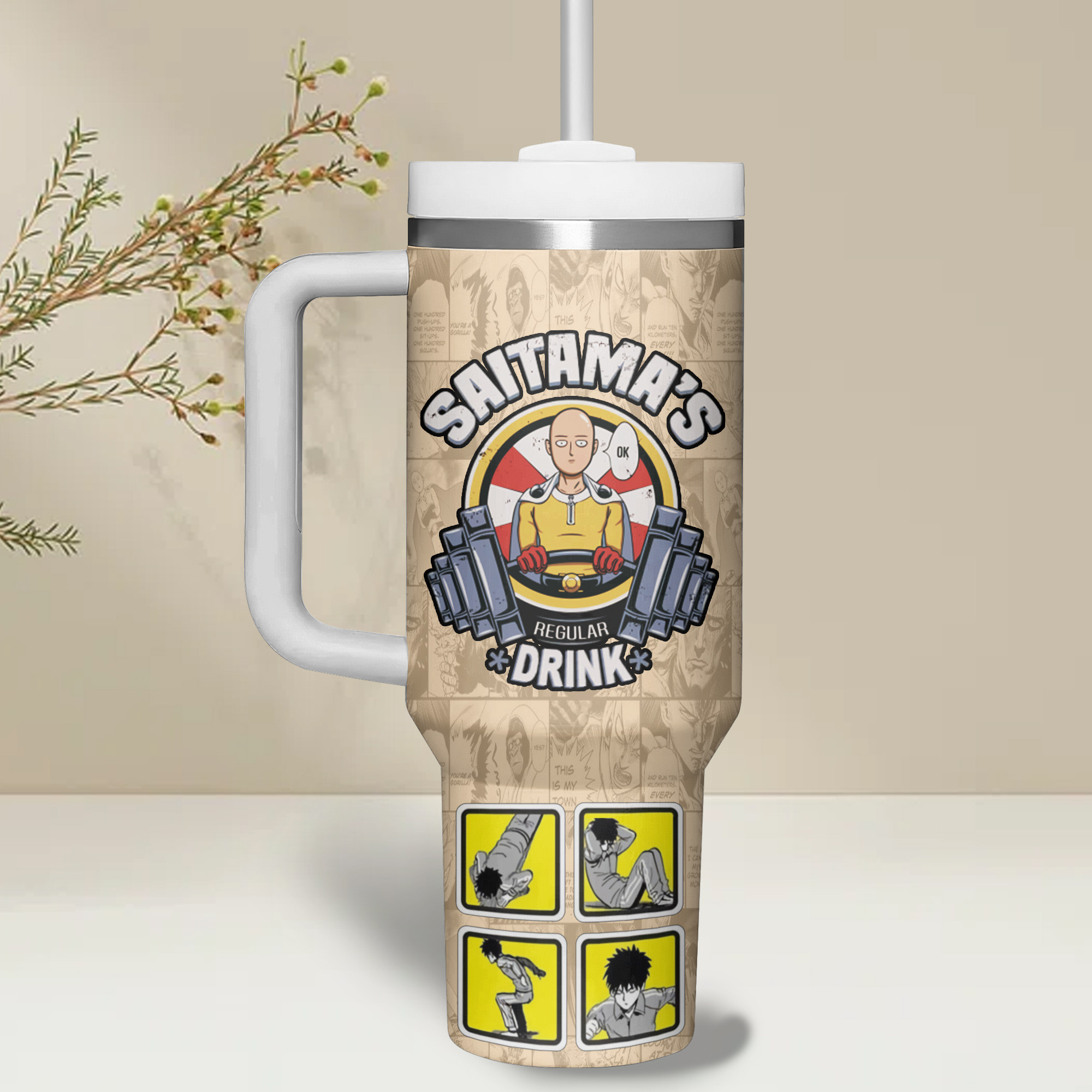 One-Punch Man Cartoon Custom Stanley Cup 40 oz 30 oz Tumbler With Handle