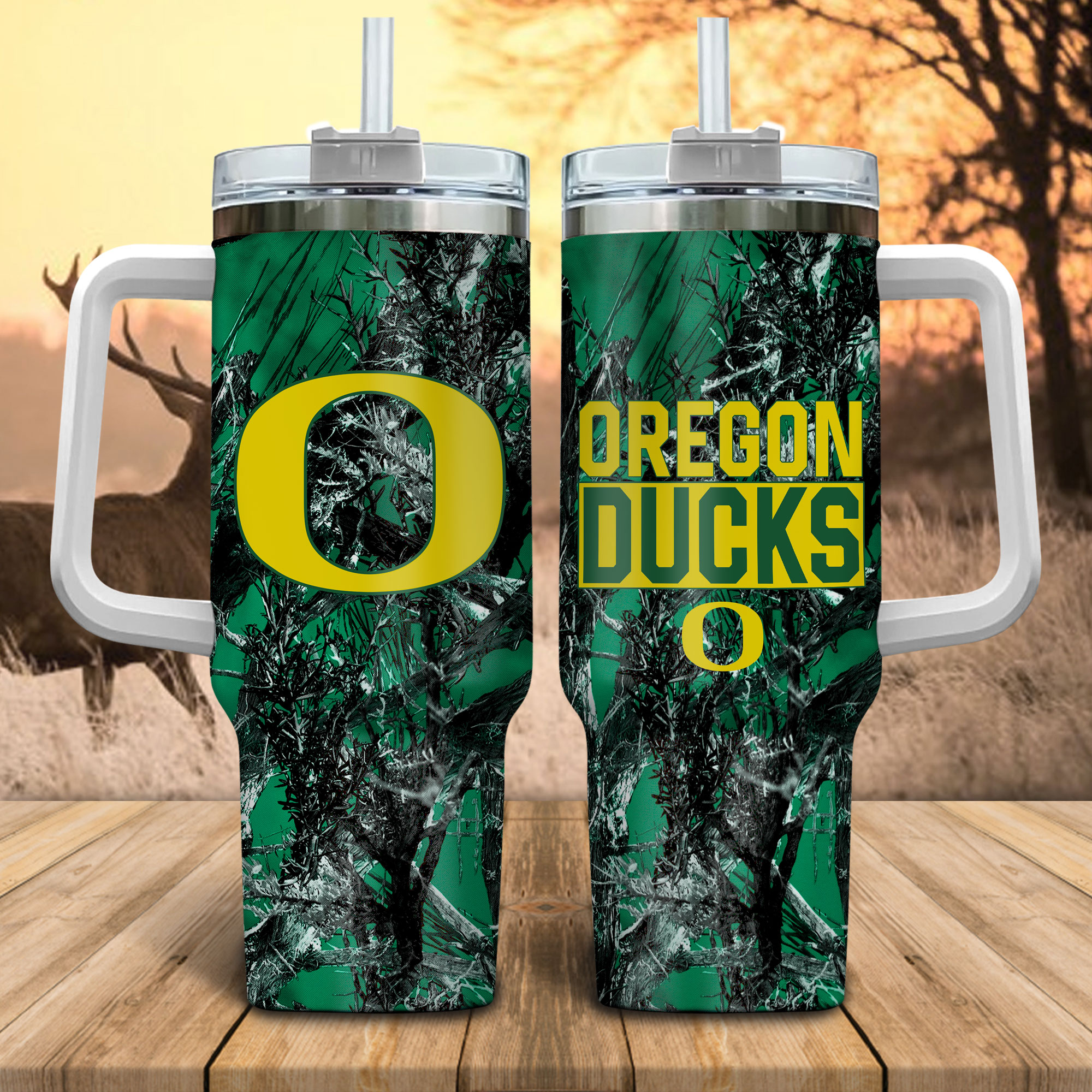 Oregon Ducks NCAA Hunting Custom Stanley Cup 40 oz 30 oz Tumbler With Handle