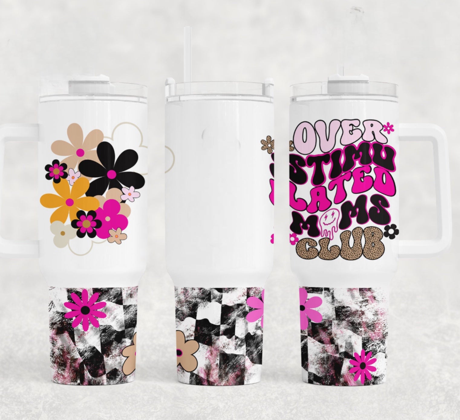 Overstimulated Moms Club Custom Stanley Cup 40 oz 30 oz Tumbler With Handle