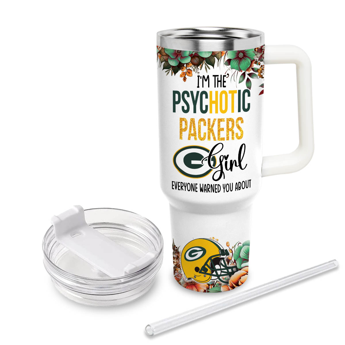 Packers Girl Green Bay Packers NFL Custom Stanley Cup 40 oz 30 oz Tumbler With Handle