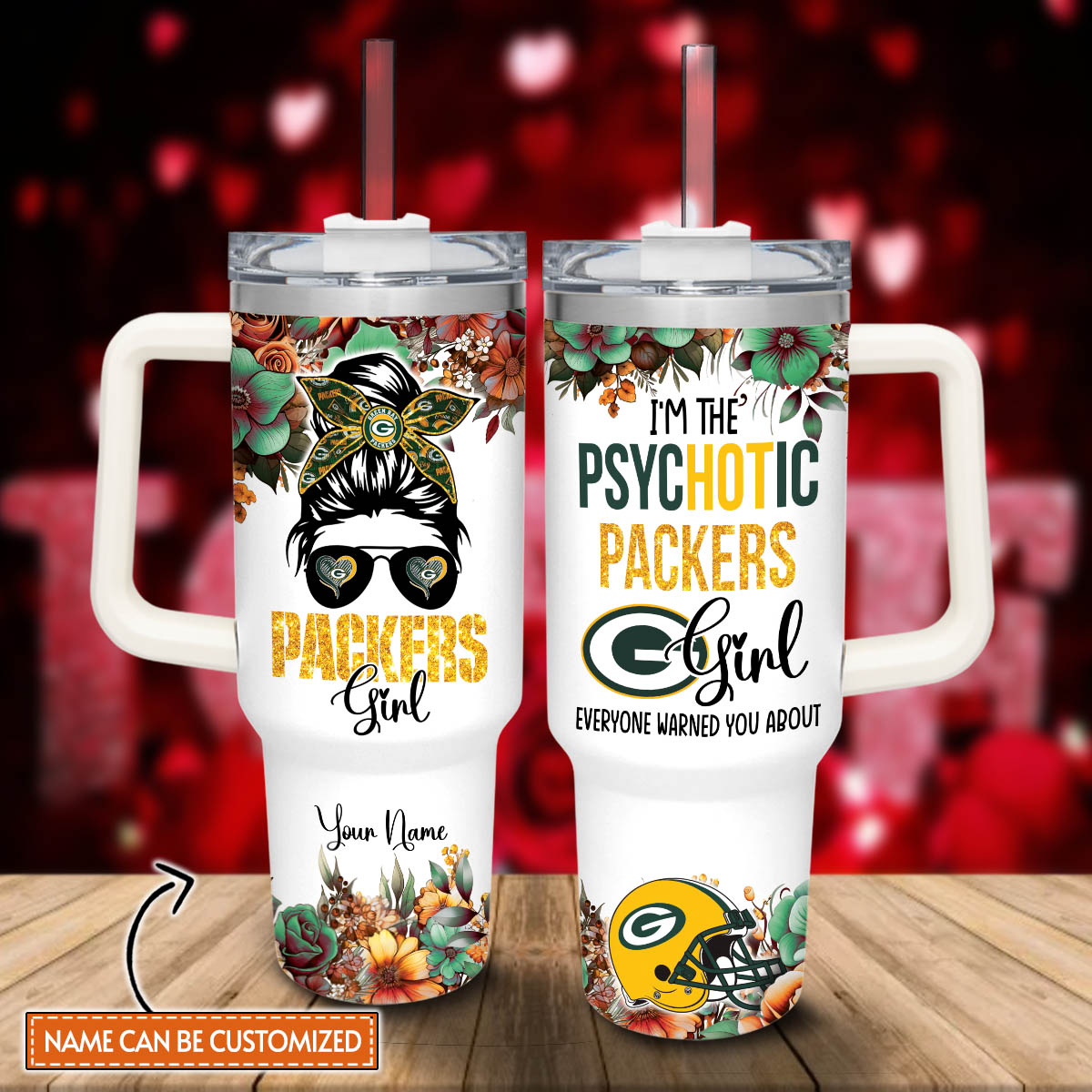 Packers Girl Green Bay Packers NFL Custom Stanley Cup 40 oz 30 oz Tumbler With Handle