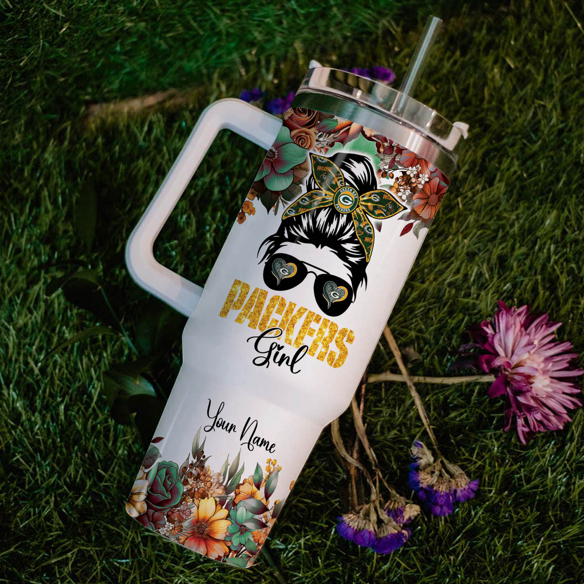 Packers Girl Green Bay Packers NFL Custom Stanley Cup 40 oz 30 oz Tumbler With Handle