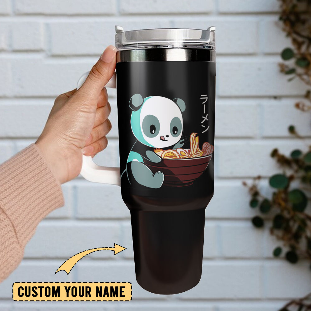 Panda Art Custom Stanley Cup 40 oz 30 oz Tumbler With Handle