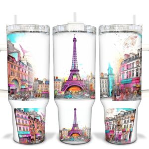 Paris Custom Stanley Cup 40 oz 30 oz Tumbler With Handle
