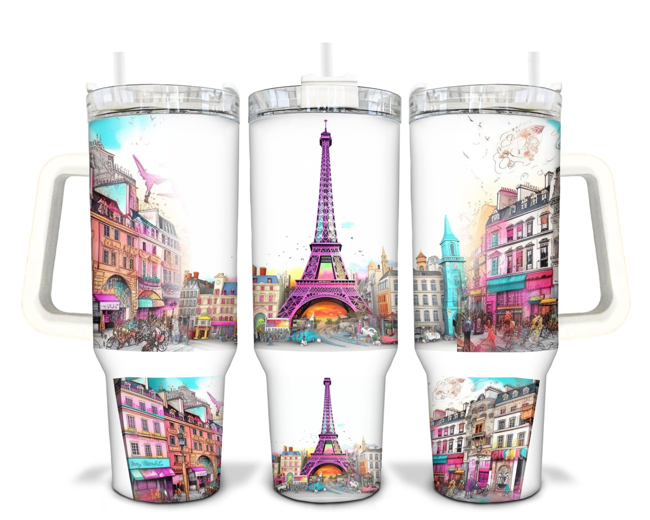 Paris Custom Stanley Cup 40 oz 30 oz Tumbler With Handle