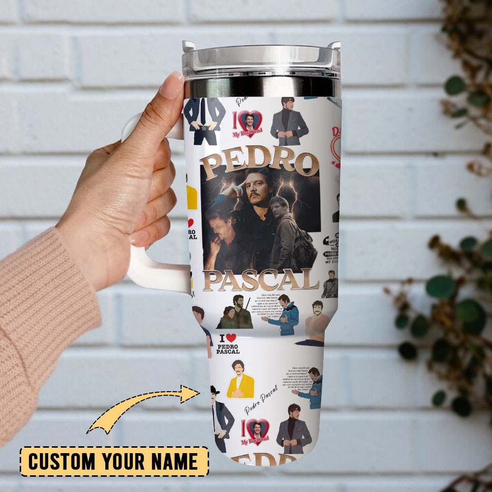 Pedro Pascal Actor Custom Stanley Cup 40 oz 30 oz Tumbler With Handle