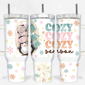 Penguin Cozy Season Custom Stanley Cup 40 oz 30 oz Tumbler With Handle