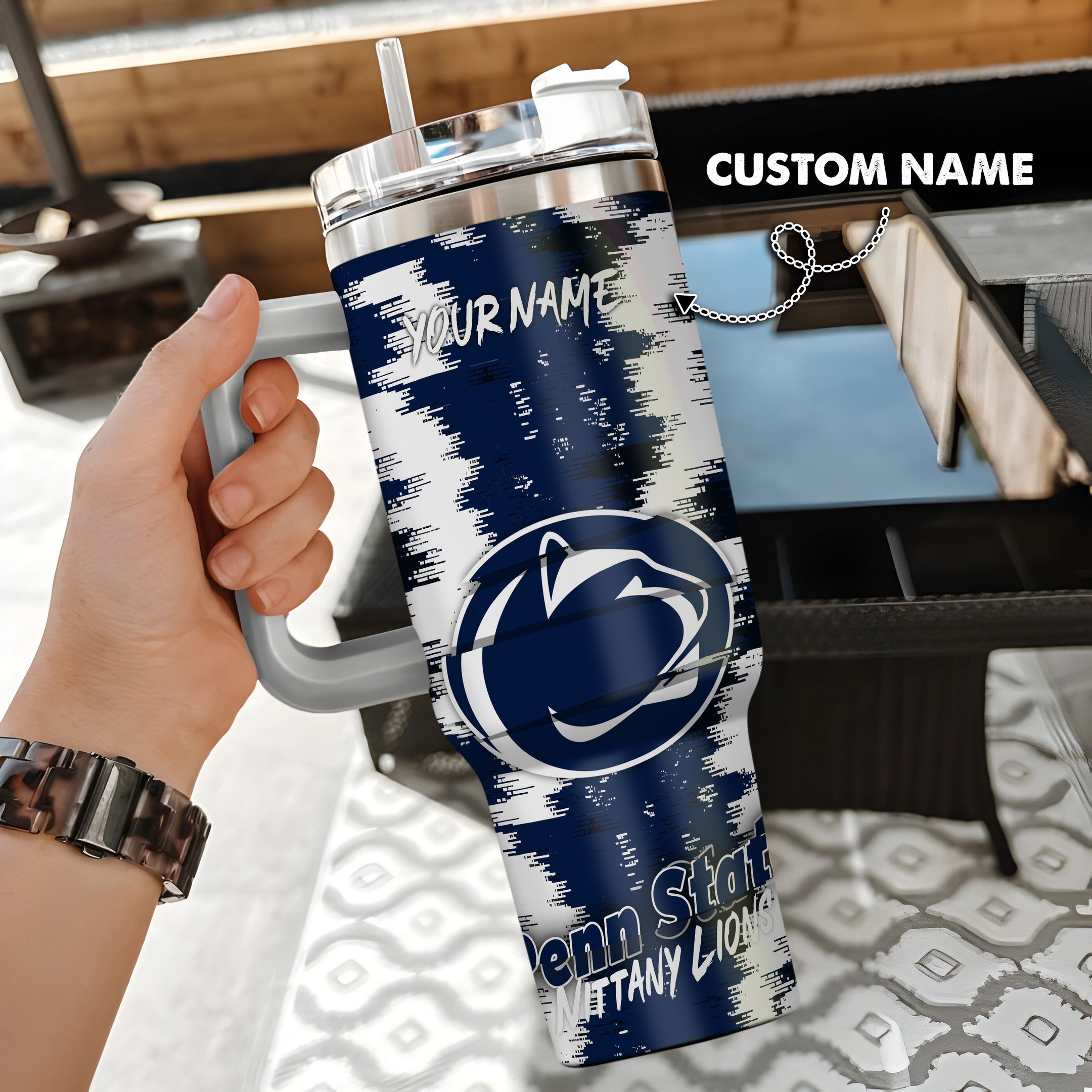 Penn State Nittany Lions NCAA Custom Stanley Cup 40 oz 30 oz Tumbler With Handle